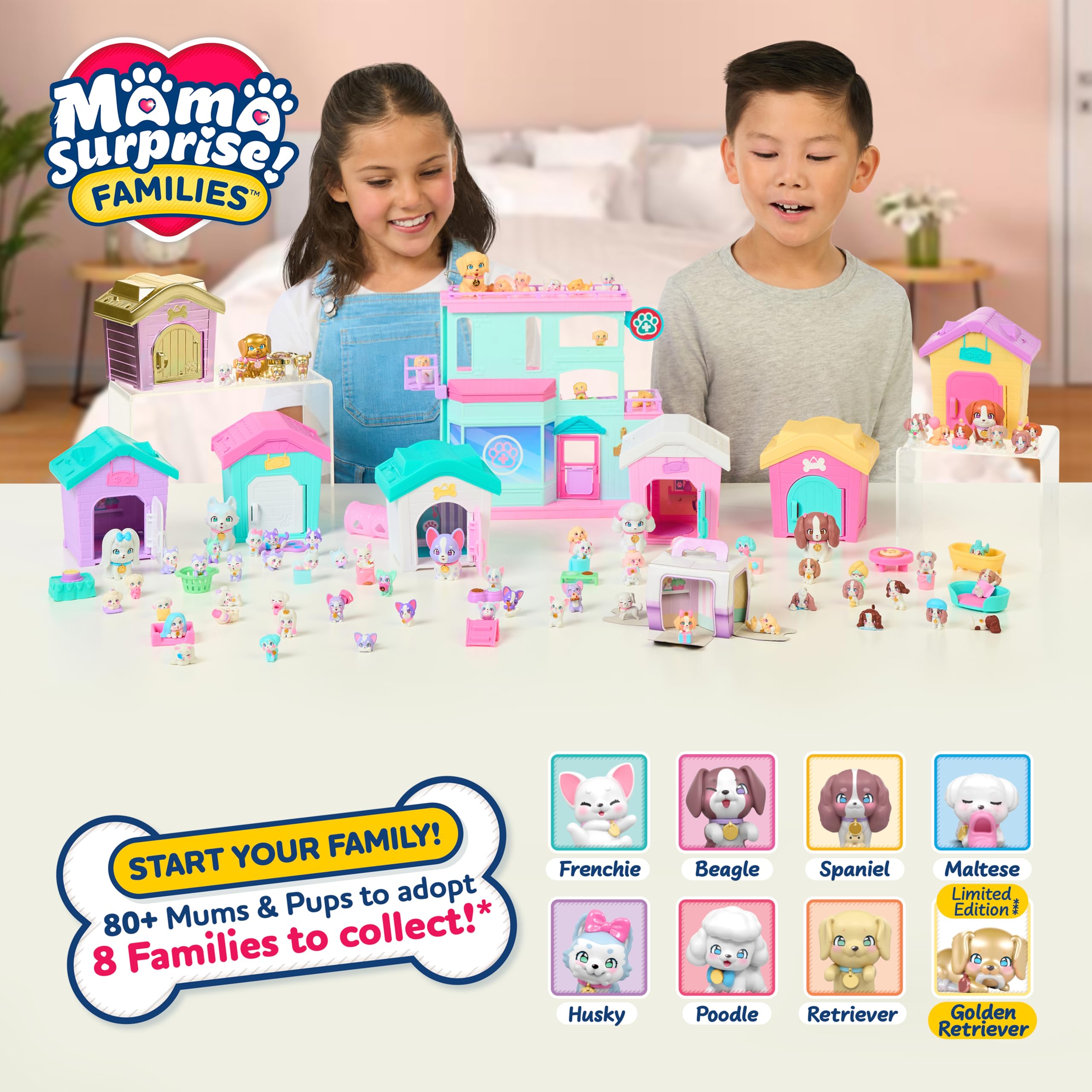 Little Live Pets Mama Surprise Families Puppy Party Pack with 15 Mini Collectible Puppies 3