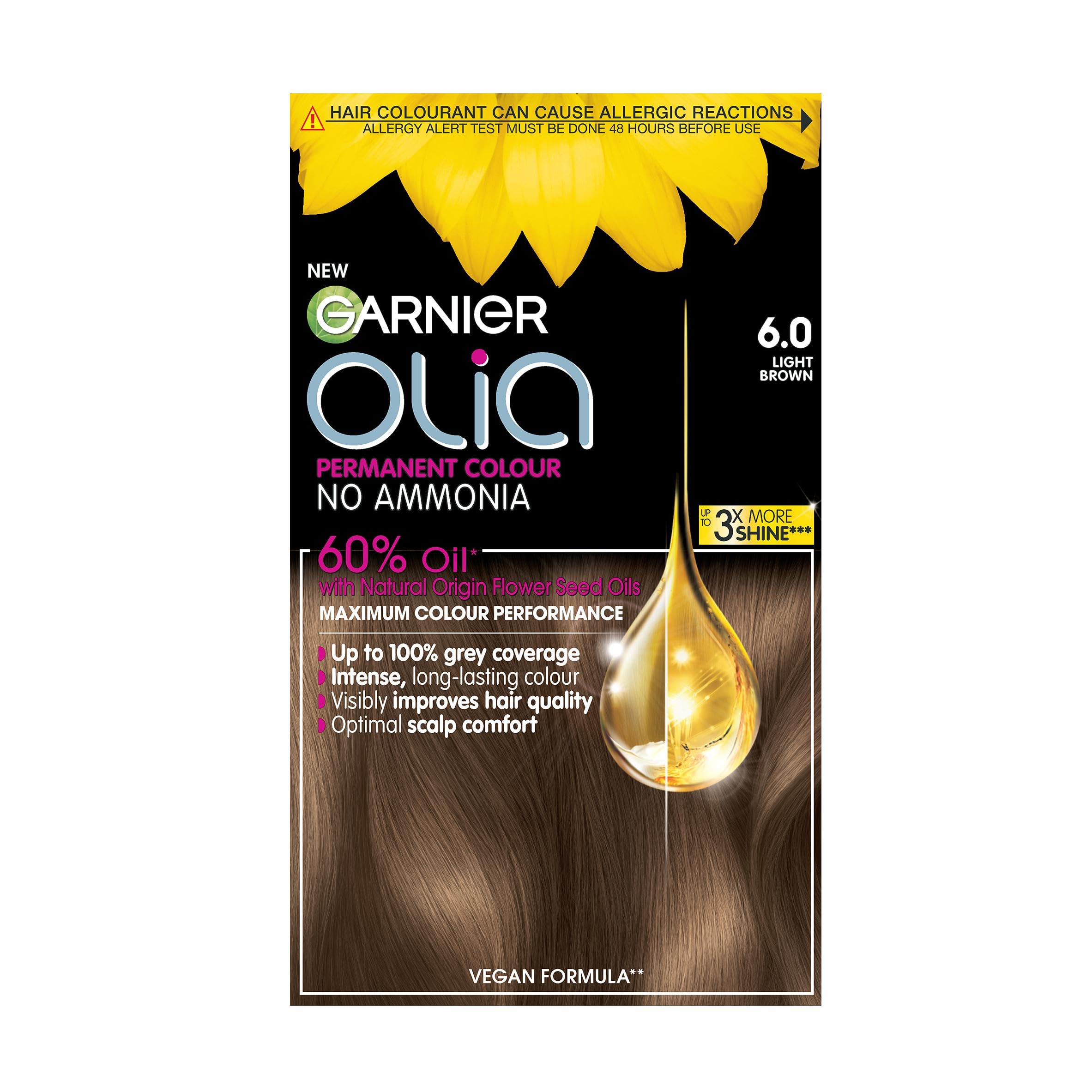 Garnier - Olia Permanent Hair Dye (6.0 Light Brown, 230g) 1