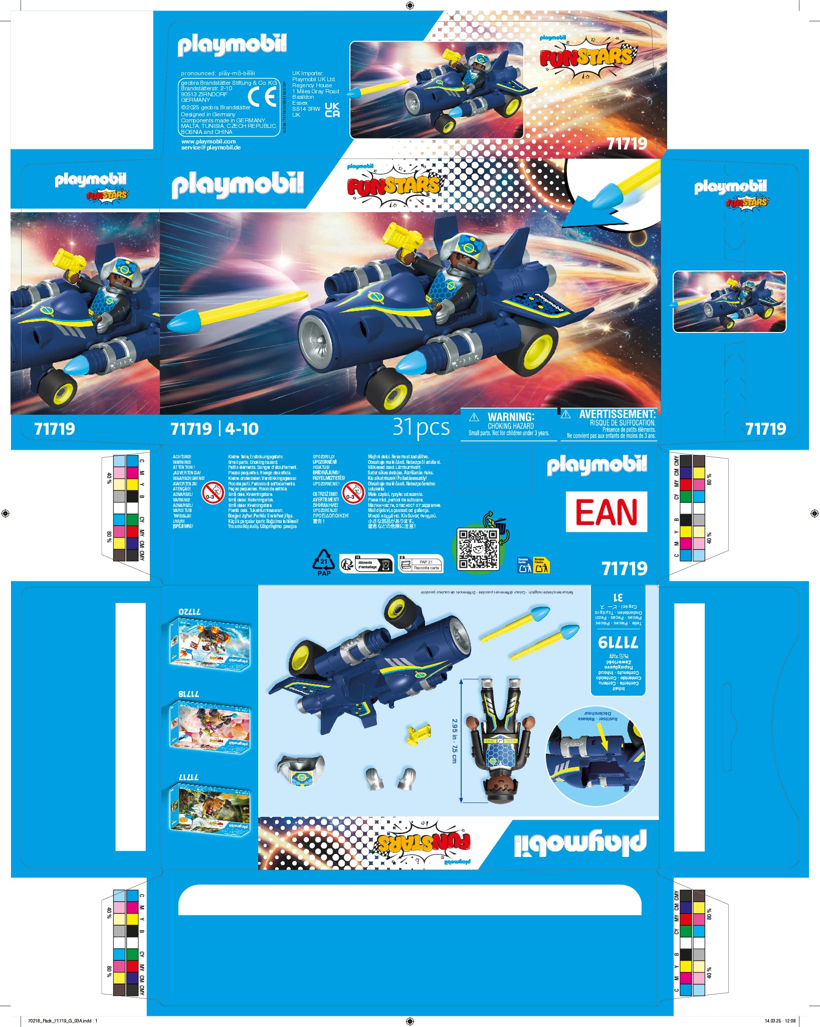 Playmobil Fun Stars Racing Space Jet - Pull-back Motor, Shooting Function | Ages 4+ | Model 71719 7