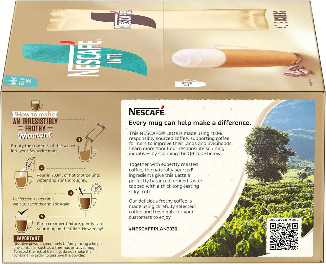 NESCAFÉ Gold Latte Instant Coffee Sachets - 40 x 18g