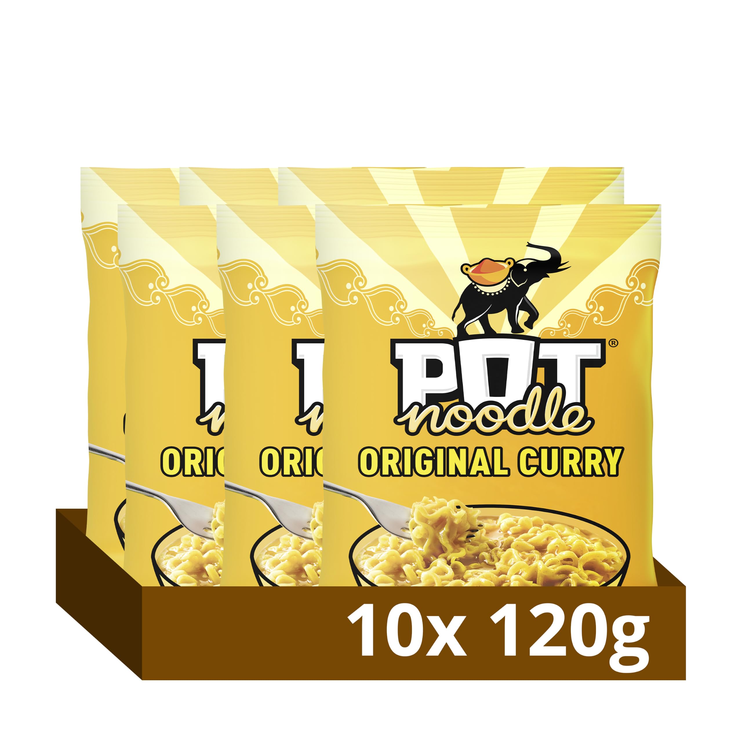 Pot Noodle Original Curry Instant Noodles Block - 2 Servings | Ready in 4 Minutes 1