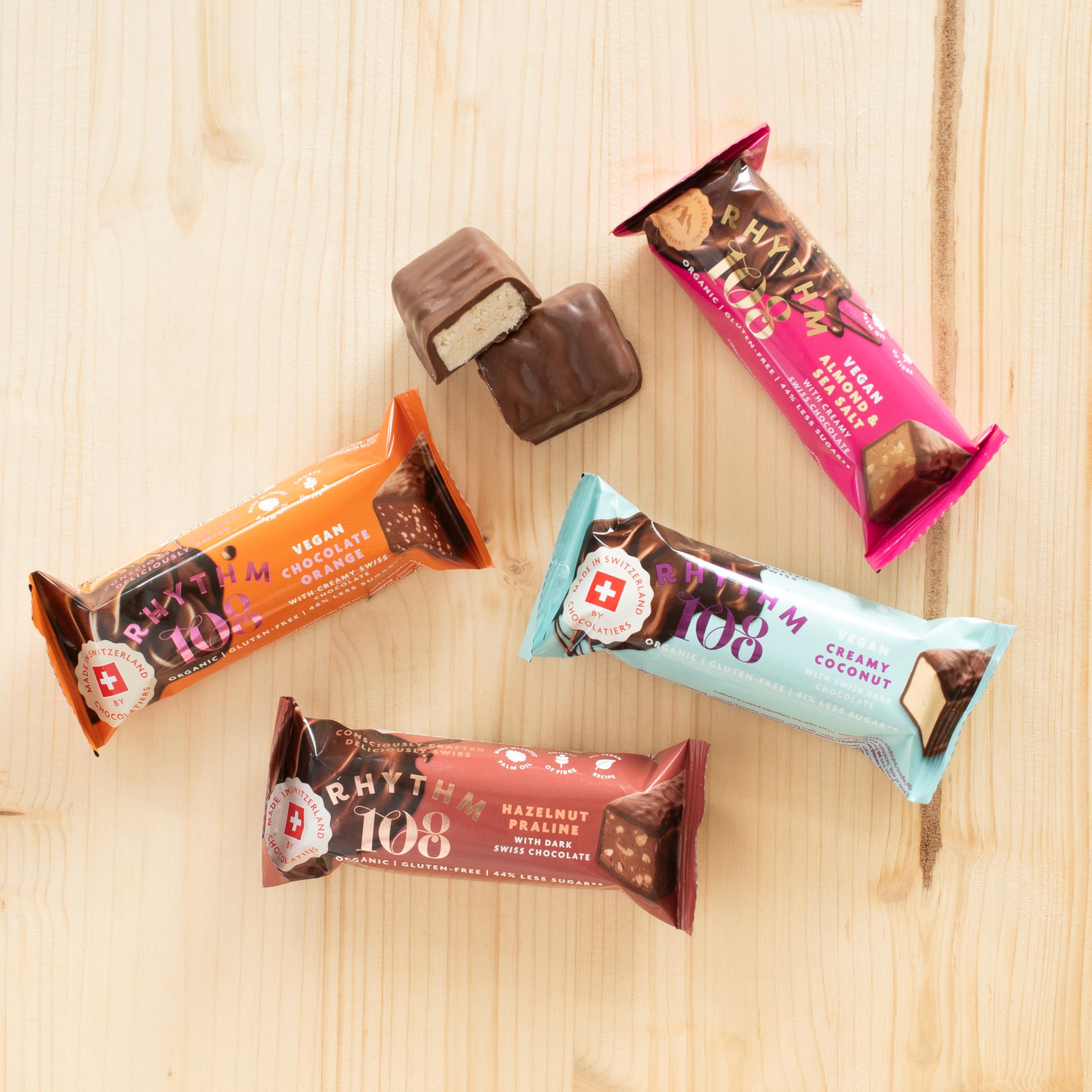 Rhythm 108 - Sweet 'n' Salty Almond Swiss Chocolate Bar (33g, Pack of 15) 11