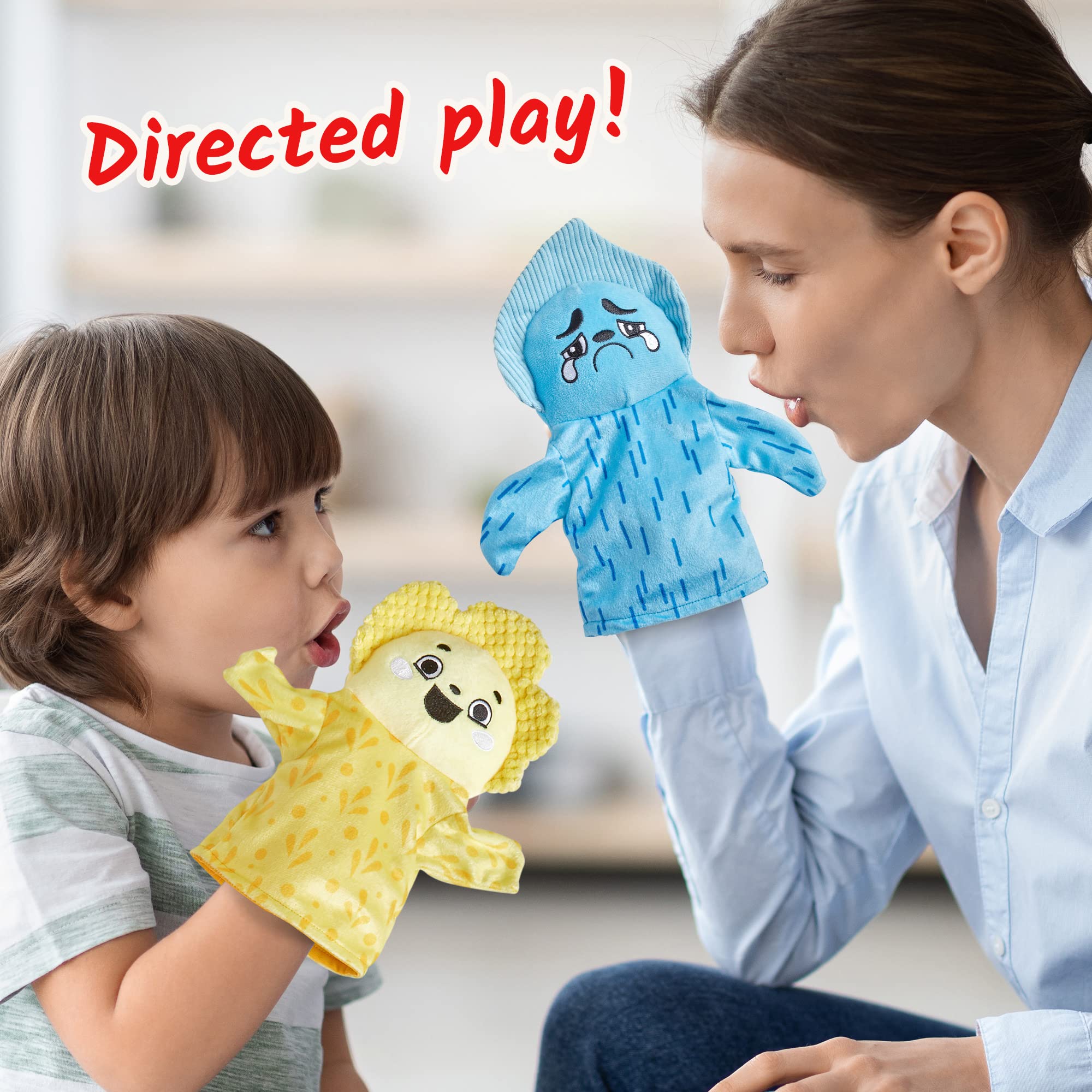 hand2mind Feelings Family Hand Puppets Set - Social Emotional Learning | 5 Pieces | Fabric 6