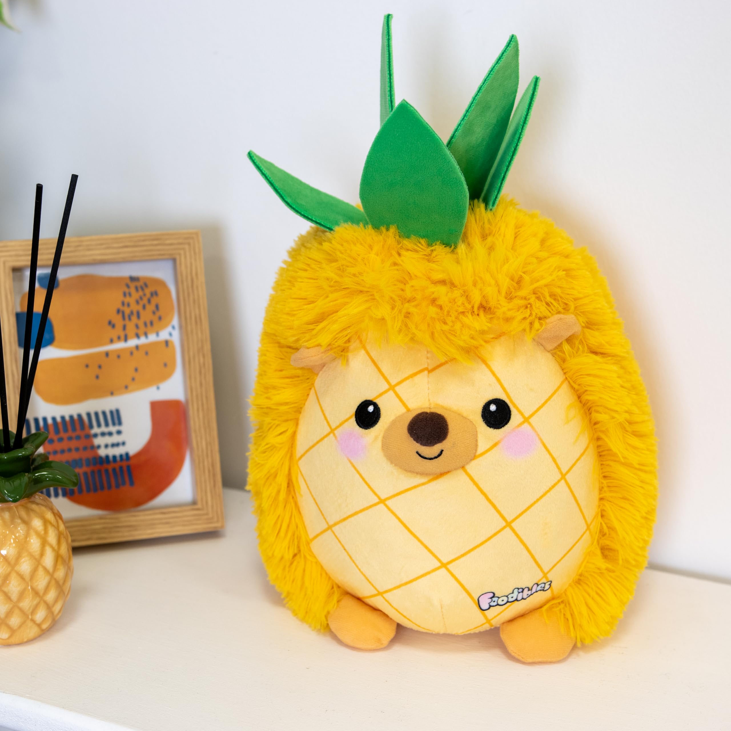 FOODIBLES Pineapple Hedgehog Soft Cuddly Scented Plush Toy | Approx. 20cm High | Recycled Materials 6