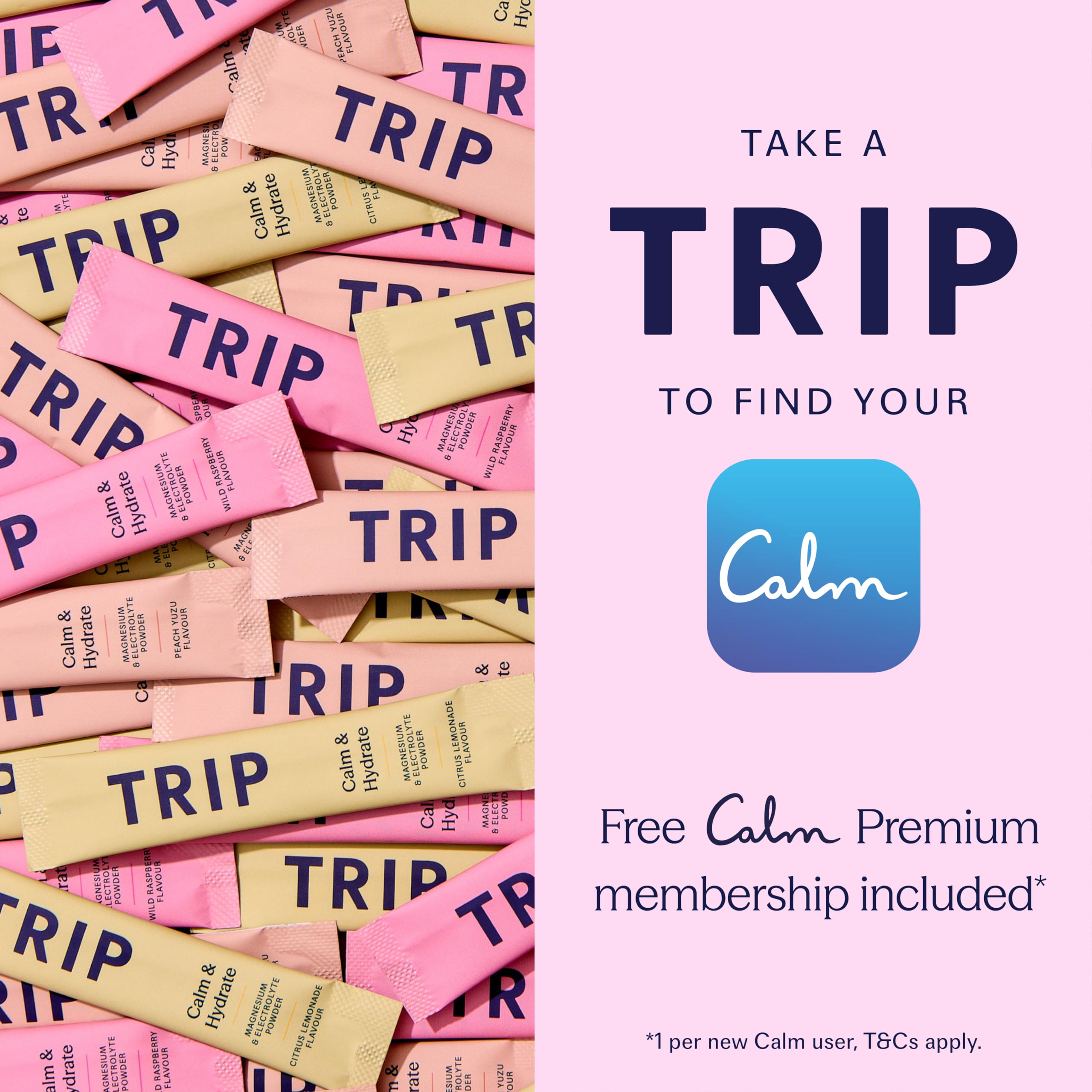TRIP Calm & Hydrate Electrolyte + Magnesium Powder - Wild Raspberry | On-The-Go Sachets 5