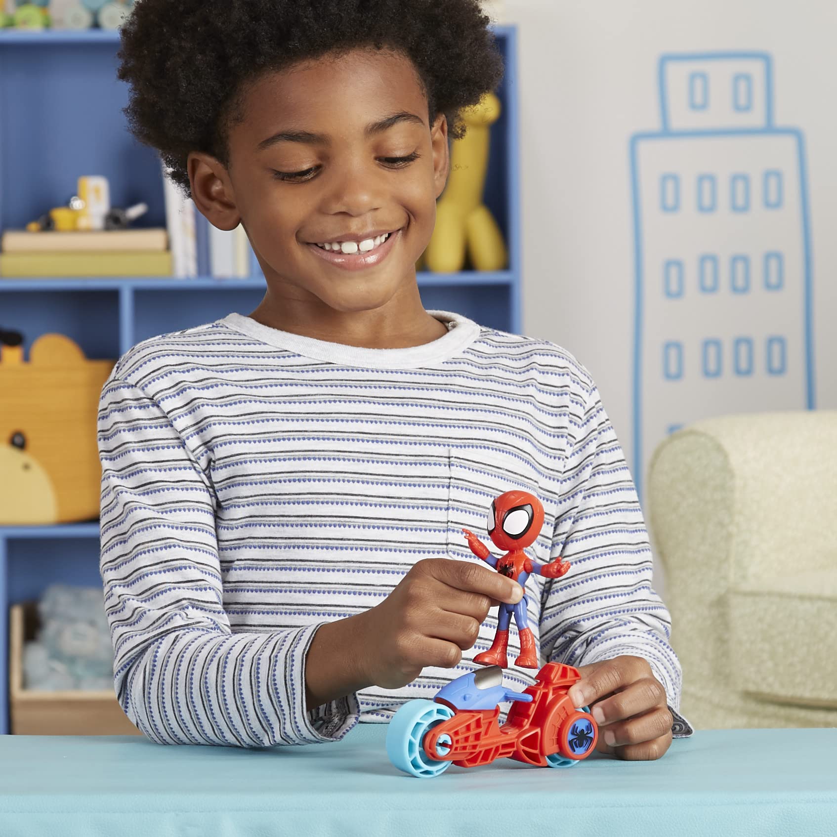 Marvel Spidey and His Amazing Friends Spidey Action Figure with Toy Motorcycle - Ages 3+ 6