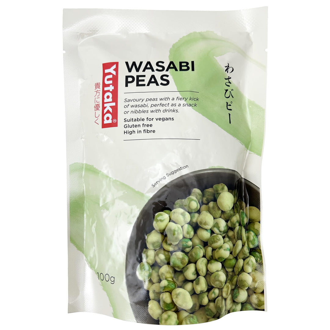 Yutaka Wasabi Peas 100g - Crunchy Japanese Snack with Fiery Wasabi Coating