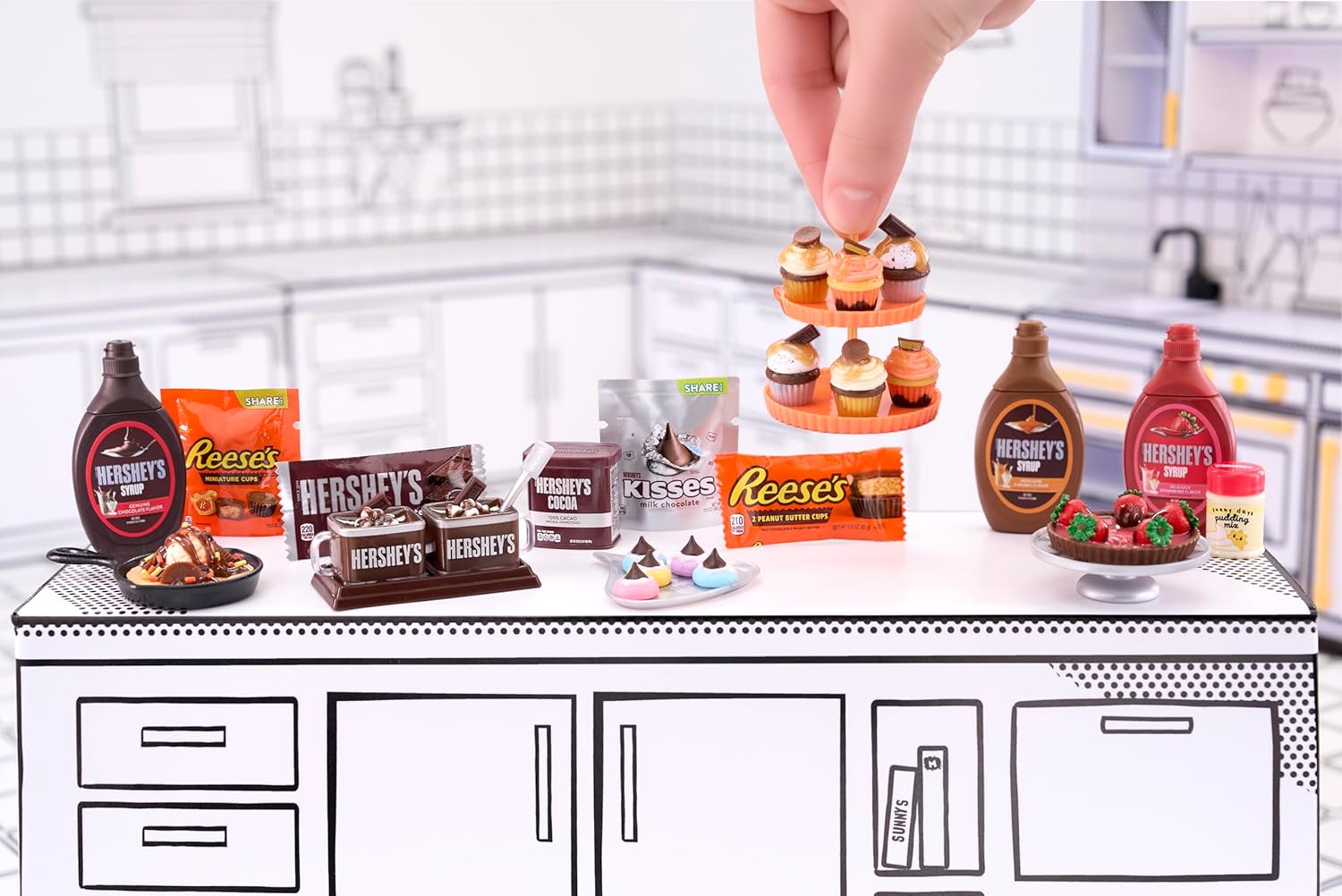 MGA's Miniverse Make It Mini Food - Brunch-Multipack, Hershey Mini-Sammlerstücke, 5