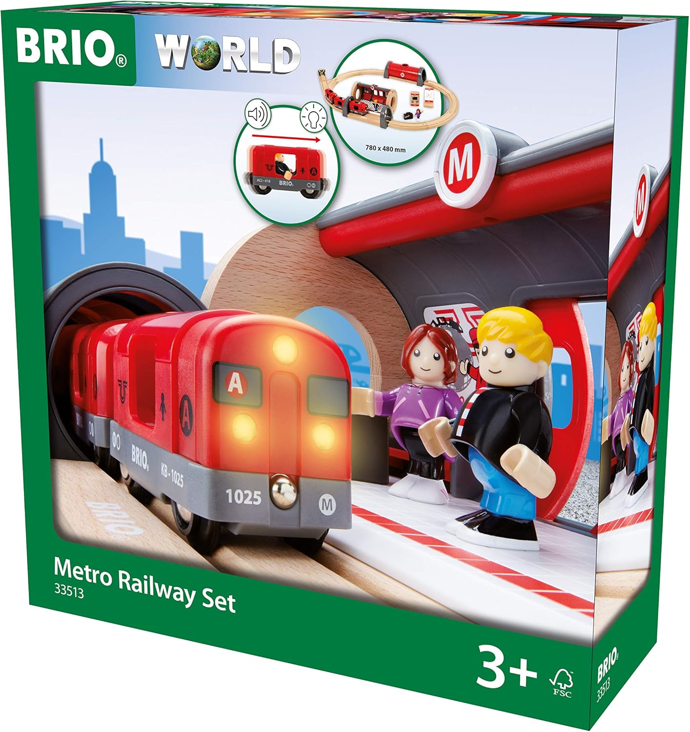 BRIO World Metro Train Set - Wooden Railway Playset for Kids 3 Years Up 13