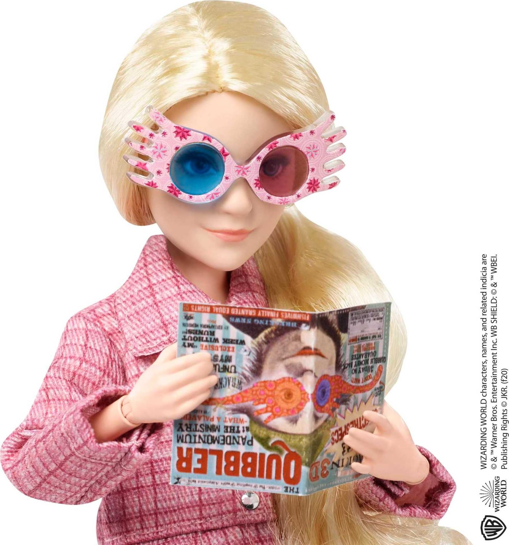 Harry Potter Luna Lovegood Sammlerpuppe – 25 cm große, bewegliche Figur mit Klitterer, Spectrespecs und Zauberstab, ab 6 Jahren 4