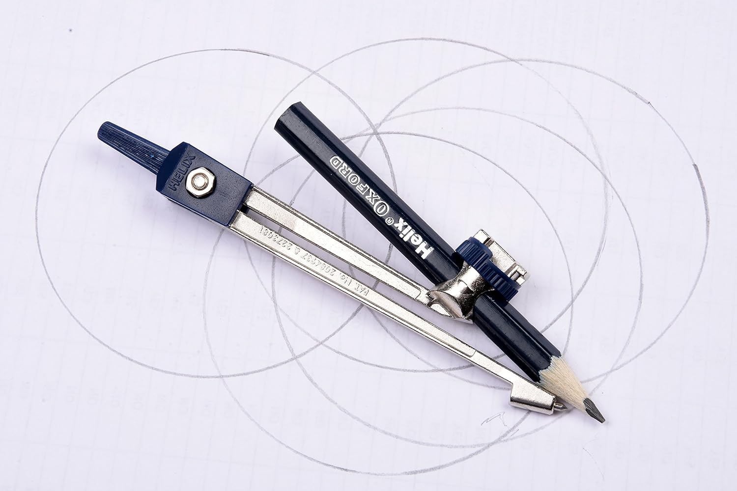 Helix Oxford Metal Compass & Pencil, Black 3
