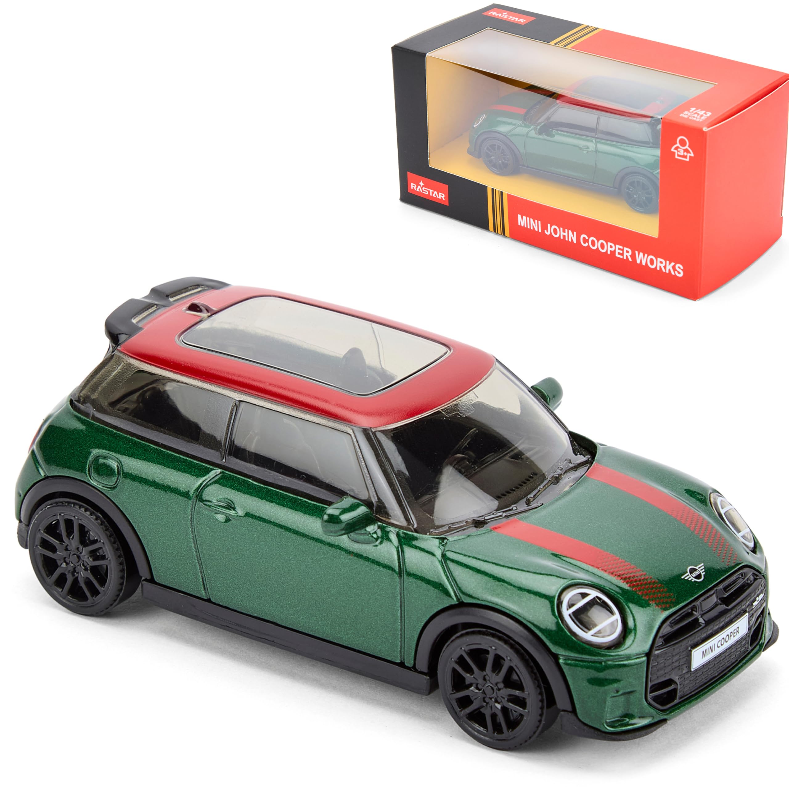 CMJ Mini John Cooper Works 1:43 Scale Die-Cast Model Car - Green | Detailed Interior | Metal Body 1