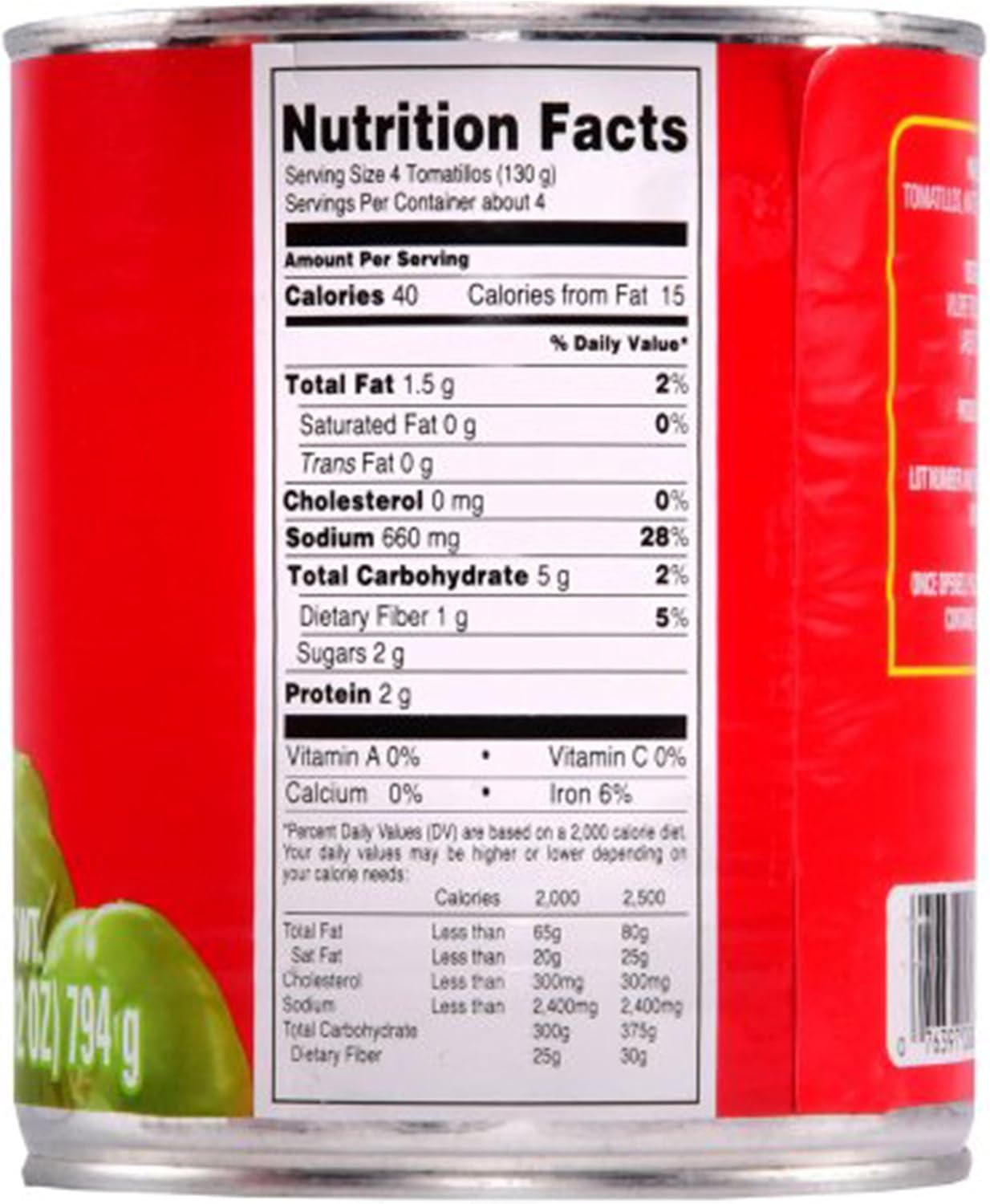 La Costena Tomatillos 794g - Whole Cooked Tomatillos in Water with Citric Acid 6