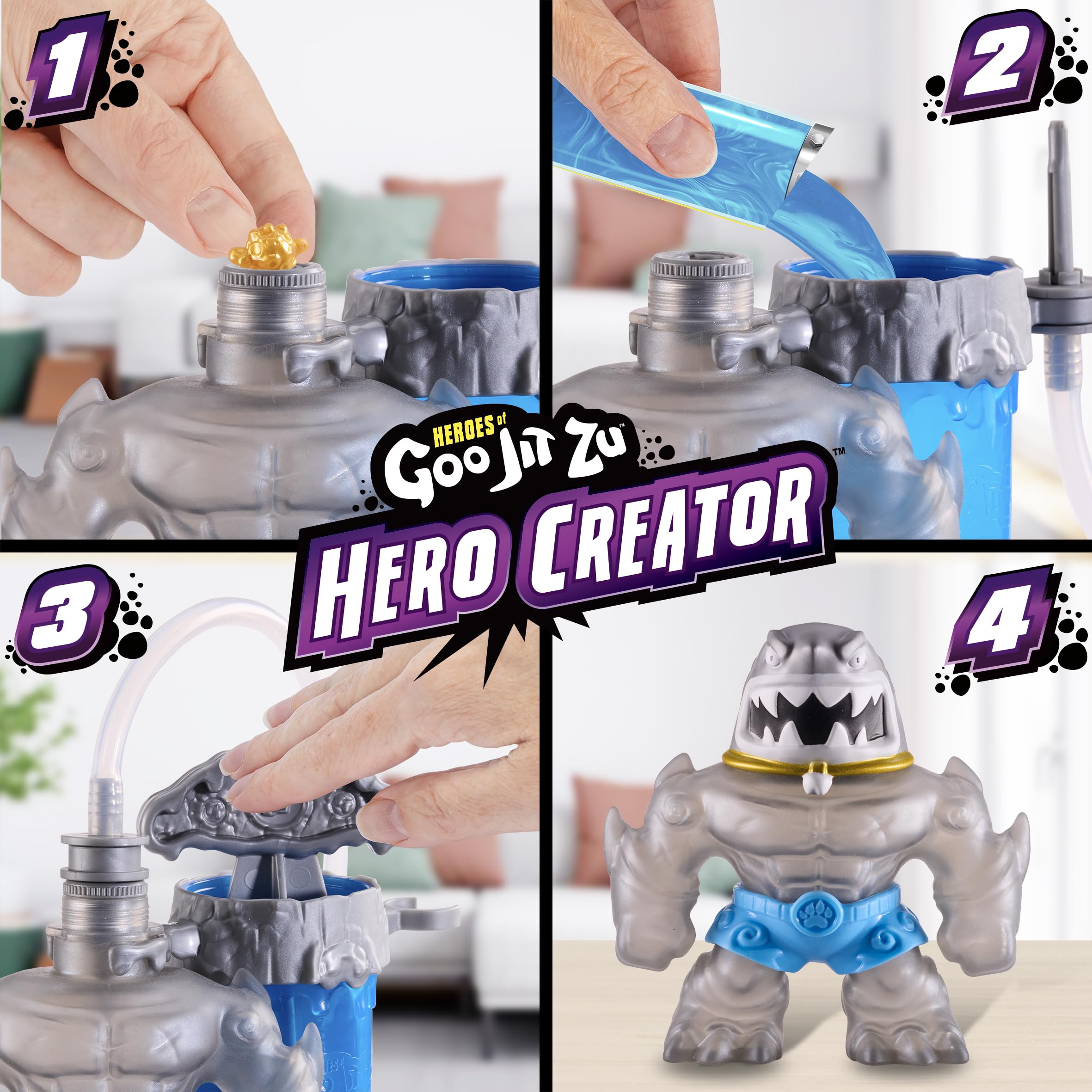 Heroes of Goo Jit Zu Hero Creator Thrash - Create & Stretch Action Figure with 3 Goo Fillings 13