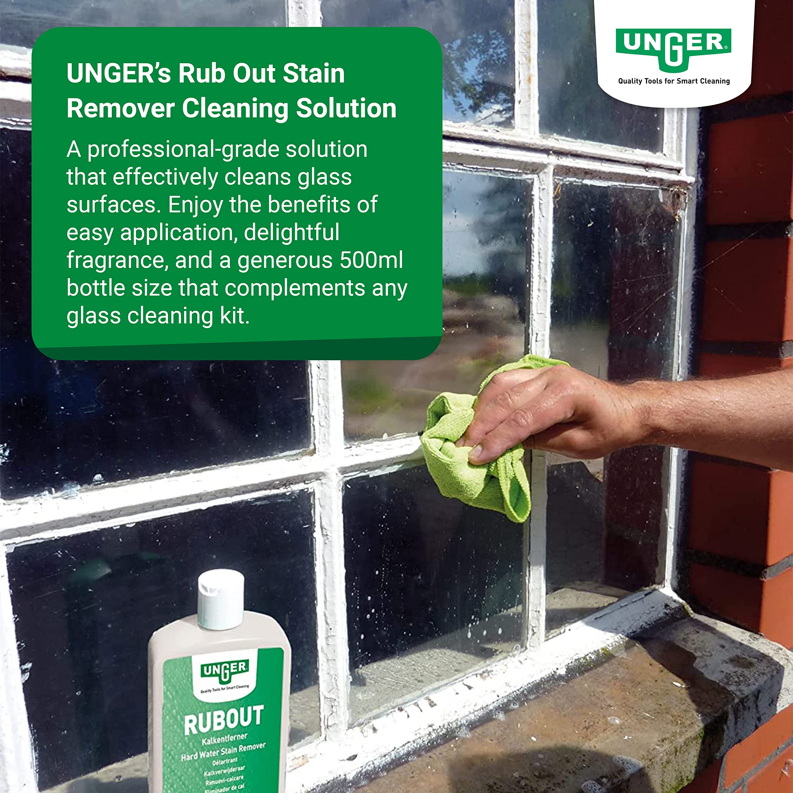 Unger Rub Out Stain Remover - Removes Hard Water Stains & Limescale | 500ml Liquid 2