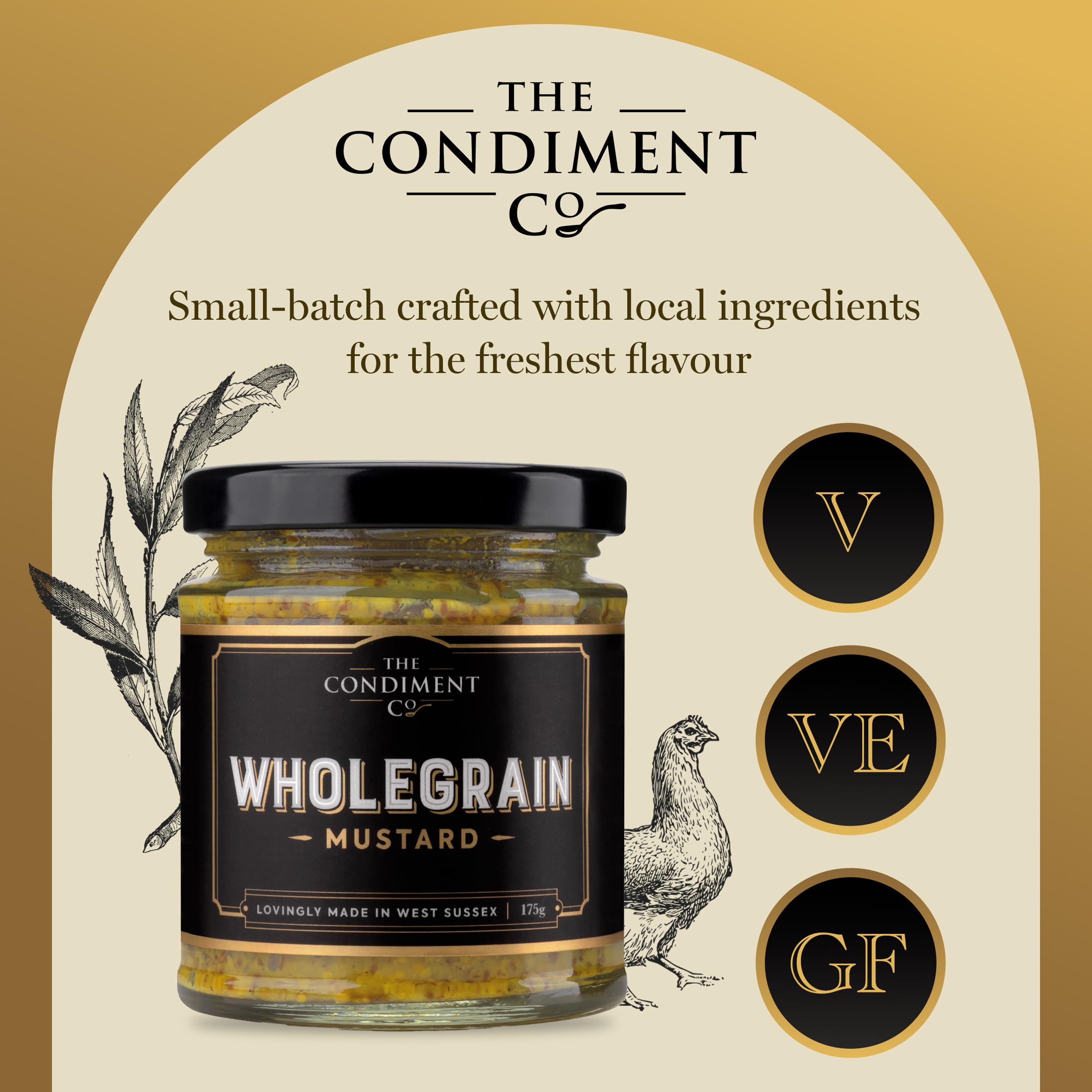 The Condiment Company Wholegrain Mustard - Bold Flavor | 175g Jar