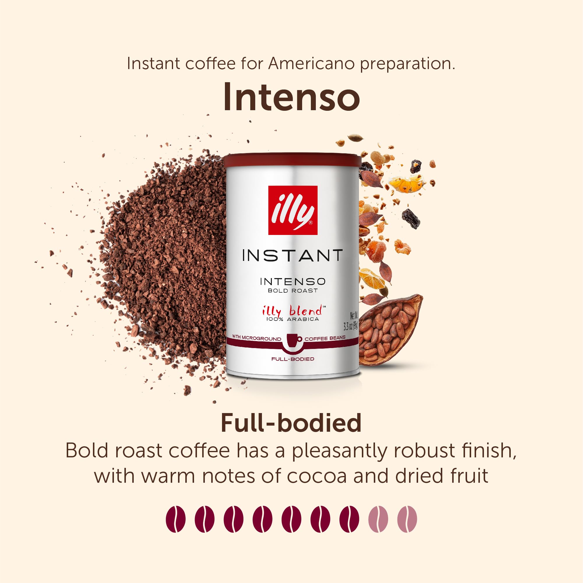 illy Instant Coffee - Intenso Dark Roast | 100% Arabica | 95g Pack