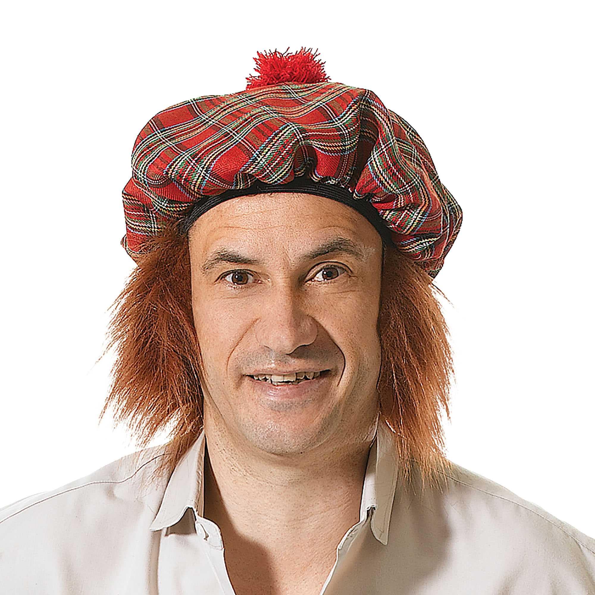 Bristol Novelty BH124 Scots Tartan Hat with Ginger Hair, Mens, One Size 2