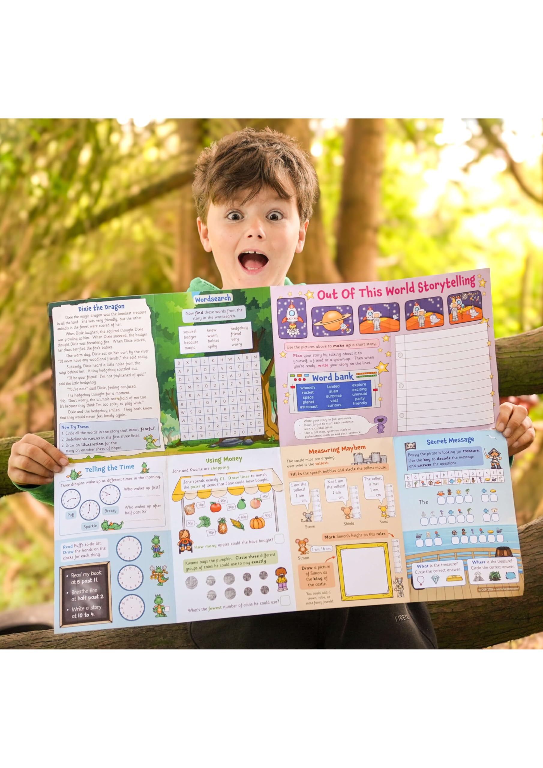 CGP Summer Unfoldable for Reception to Year 1 Maths & English Practice | Loose Leaf 3