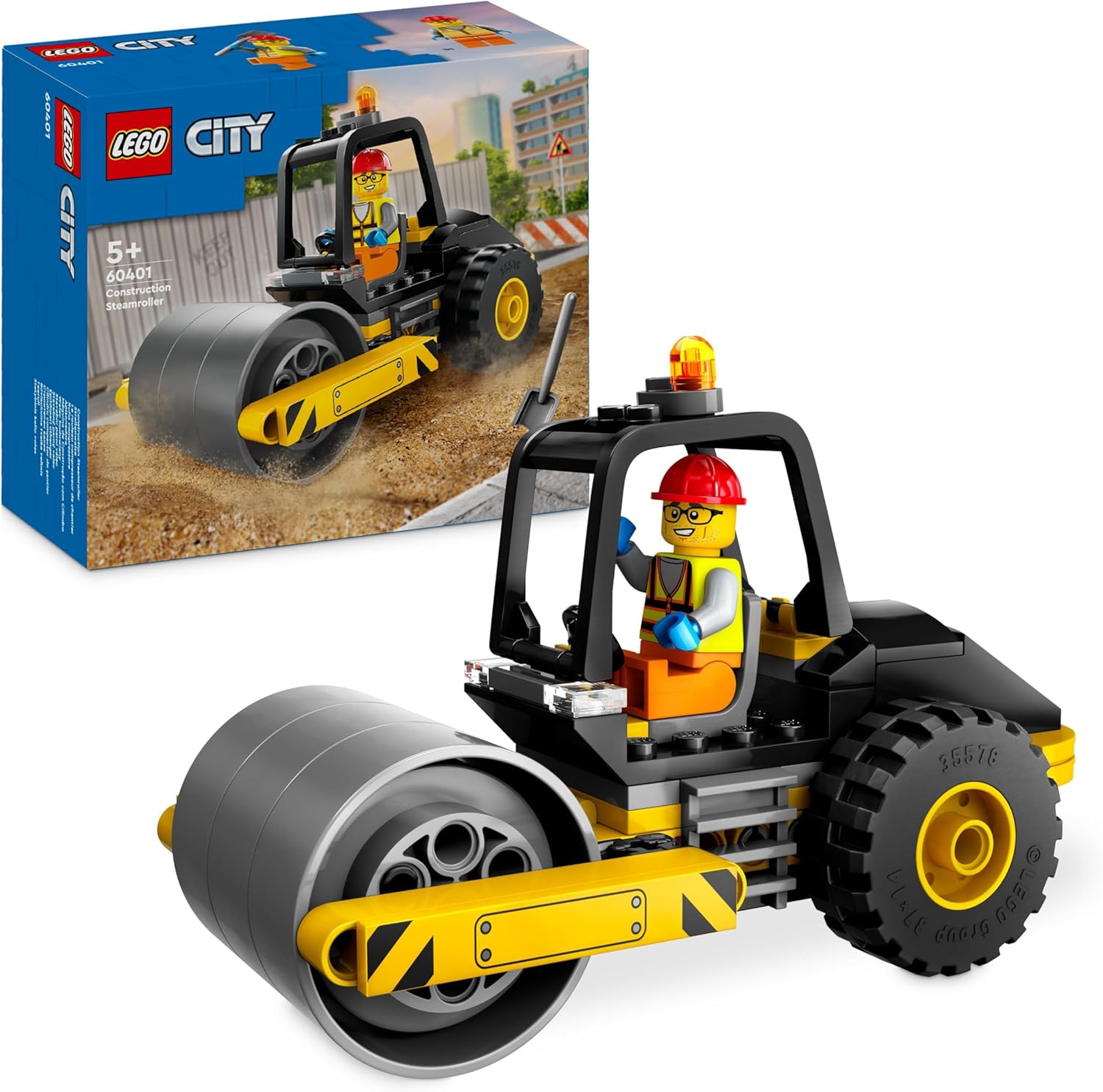LEGO City Construction Steamroller - Building Set with Minifigure for Kids Aged 5+ 1