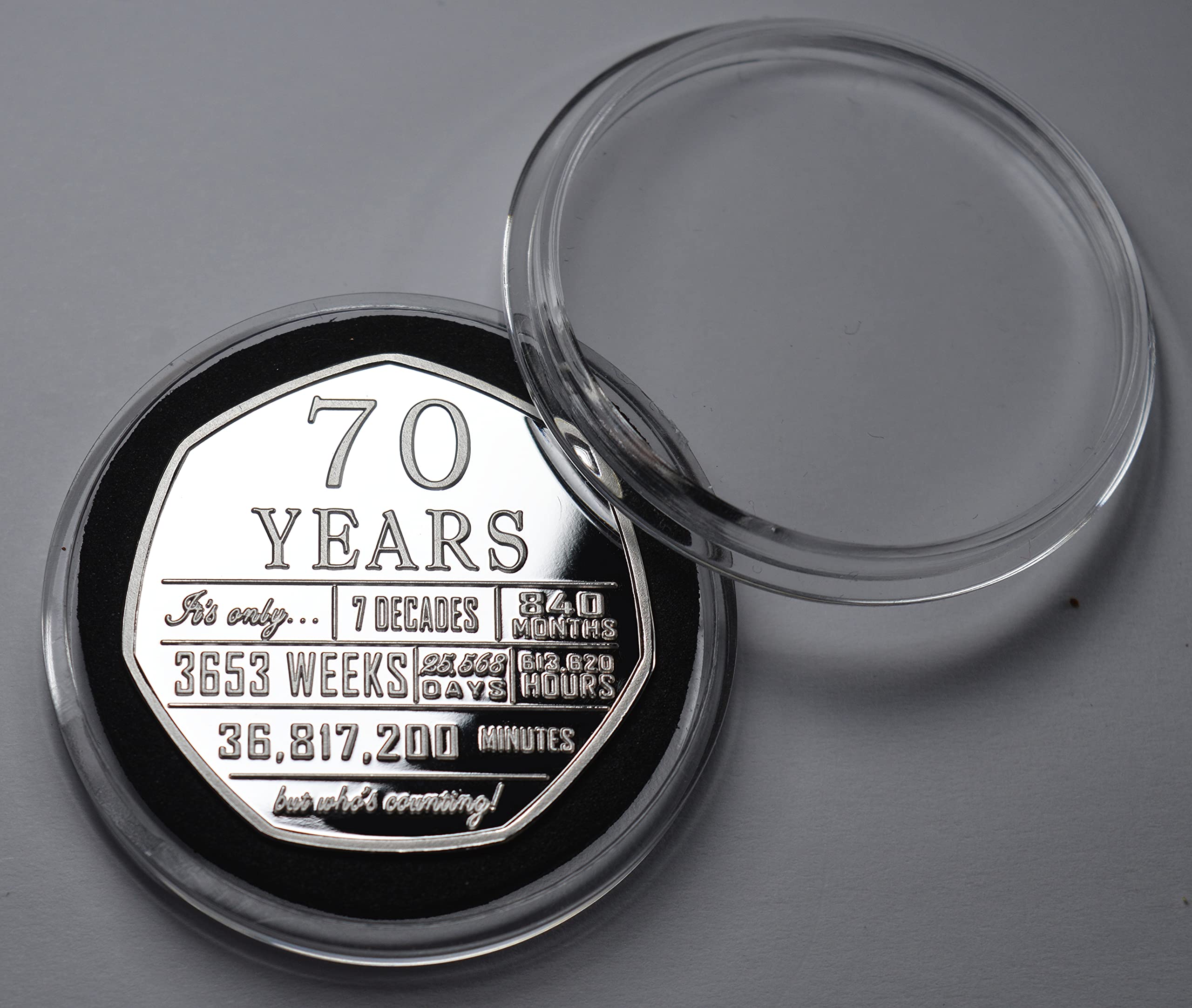 The Commemorative Coin Company 70th Birthday .999 Silver Plated Commemorative Coin | 8g | 27mm 7