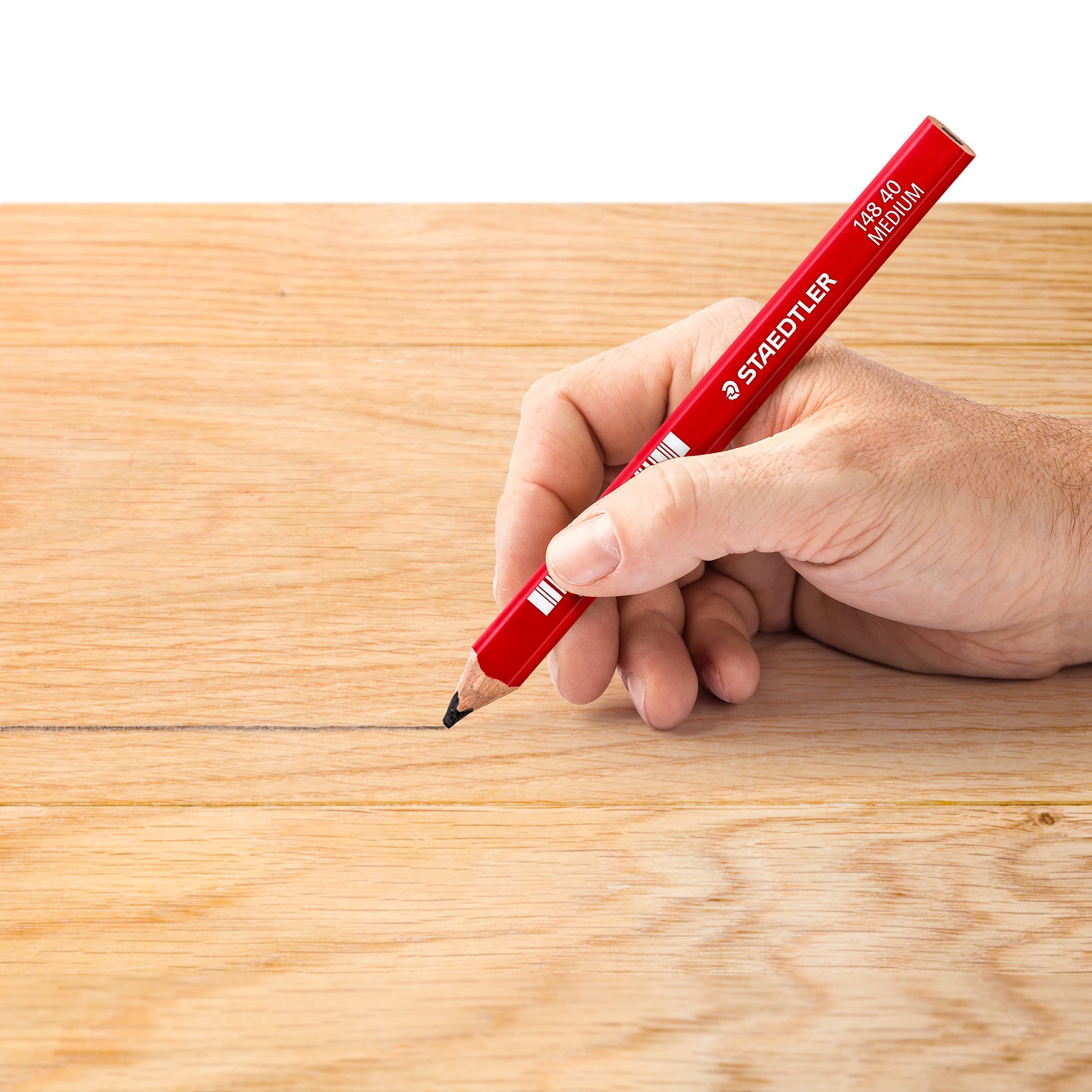 STAEDTLER 148 40 Carpenters Pencil - 2H Lead Hardness | Pack of 12 4