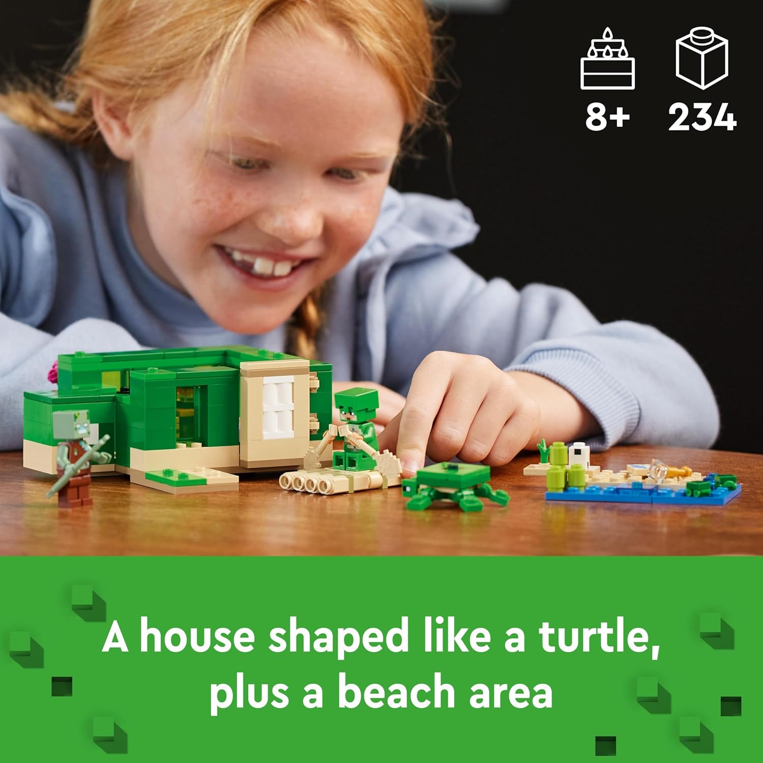 LEGO Minecraft Das Turtle Beach House – Bauset mit Turtle Warrior, Drowned &amp; Turtles für Kinder ab 8 Jahren 3