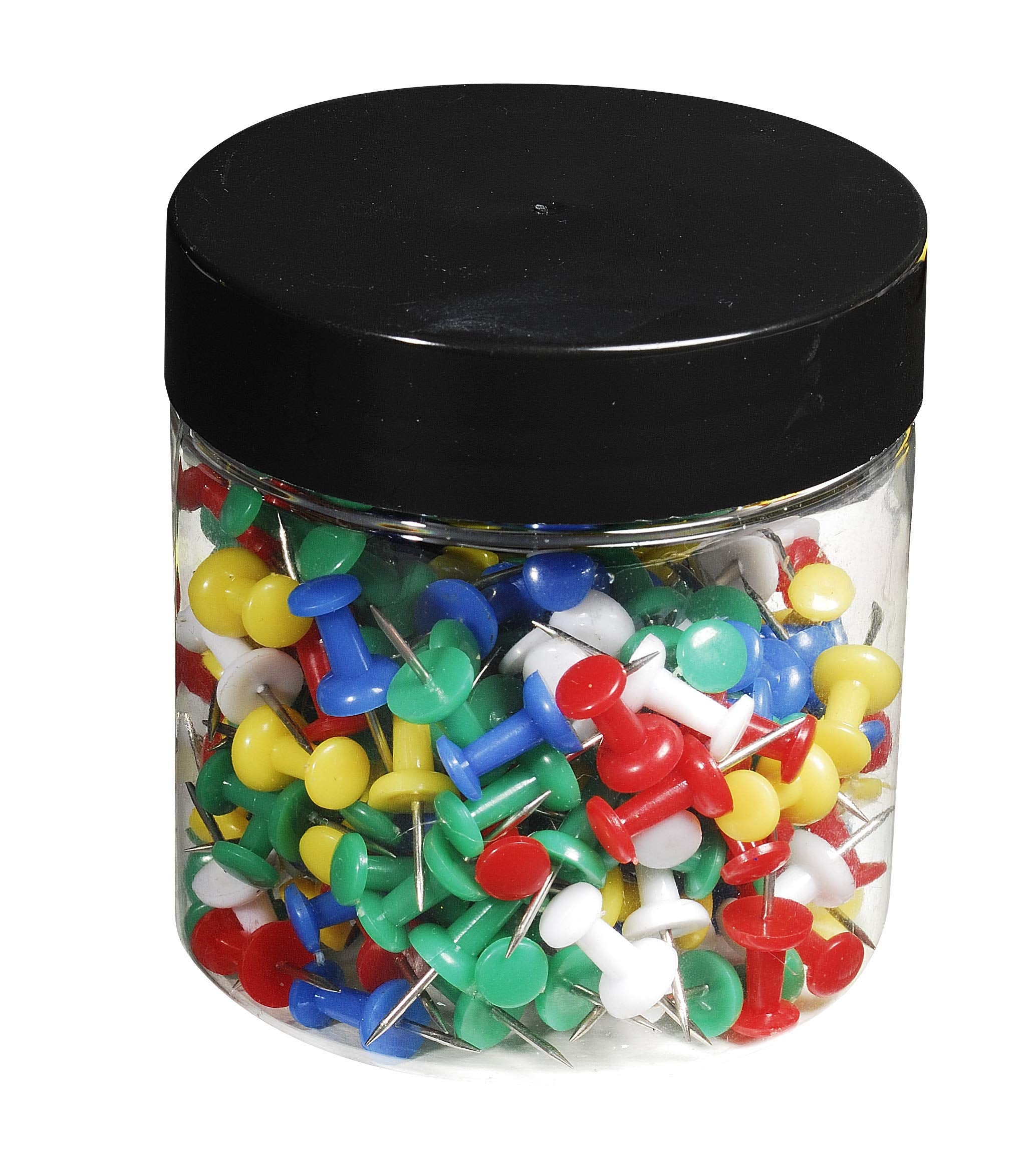 Exacompta Push Pins - 200 Pack | 7mm Height x 10mm Width | Nickel Alloy