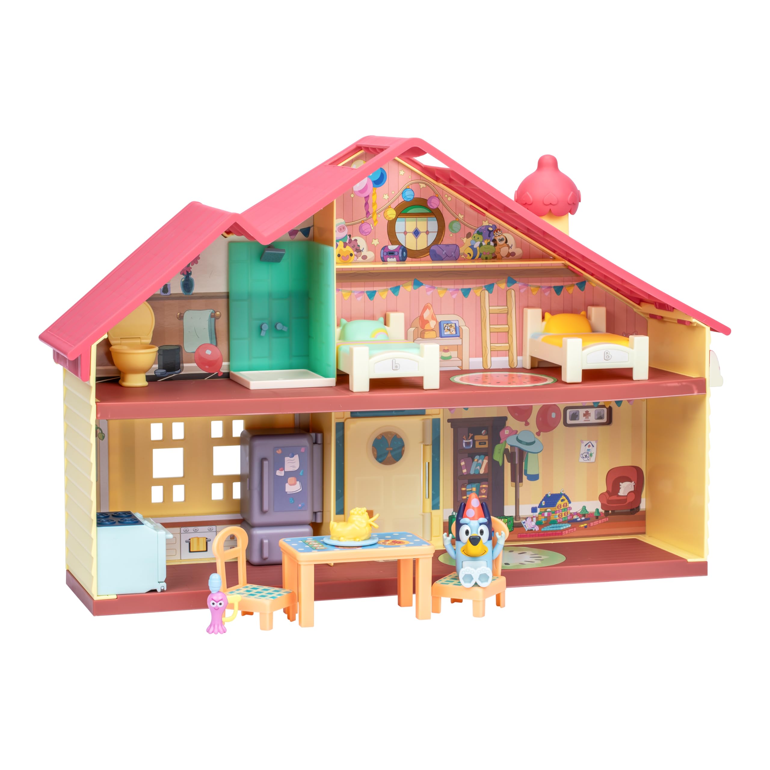 Bluey Celebration Home Playset - 11 Play Pieces, Exclusive 2.5 Inch Figure, Multicolor 1