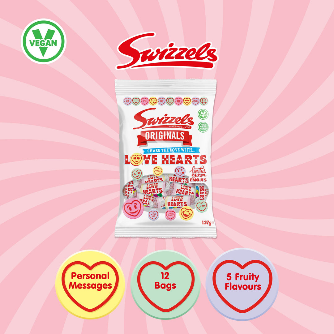Swizzels Original Love Hearts - Fruity Fizzy Candy with Sweet Messages