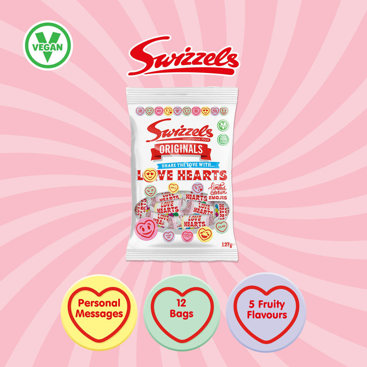 Swizzels Original Love Hearts - Fruity Fizzy Candy with Sweet Messages