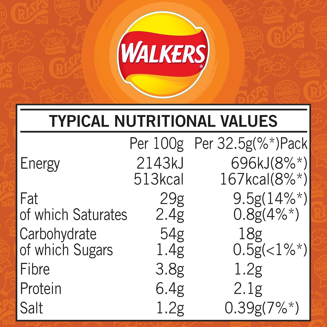 Walkers Roast Chicken Crisps 32.5g (Case of 32) - Made with 100% British Potatoes