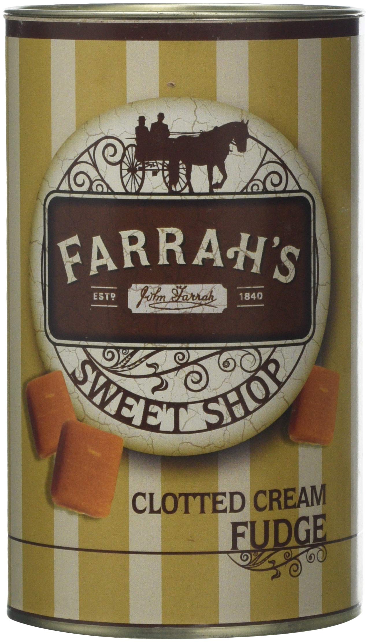 Farrah's of Harrogate Clotted Cream Fudge Drum 150g 1