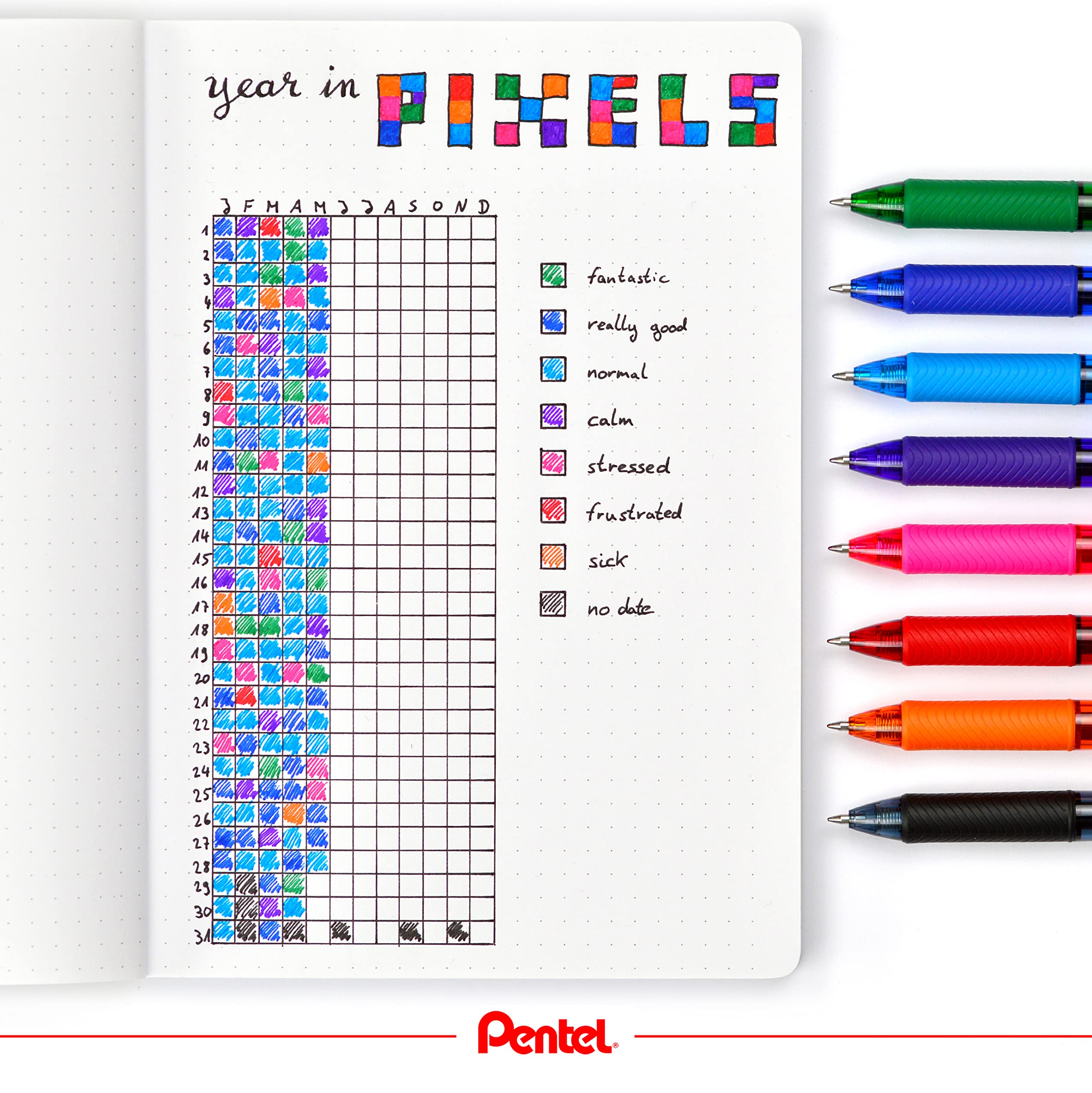 Pentel EnerGel X Rollerball Pen - 0.7mm Tip, Retractable, Black/Blue Ink | Pack of 1 3