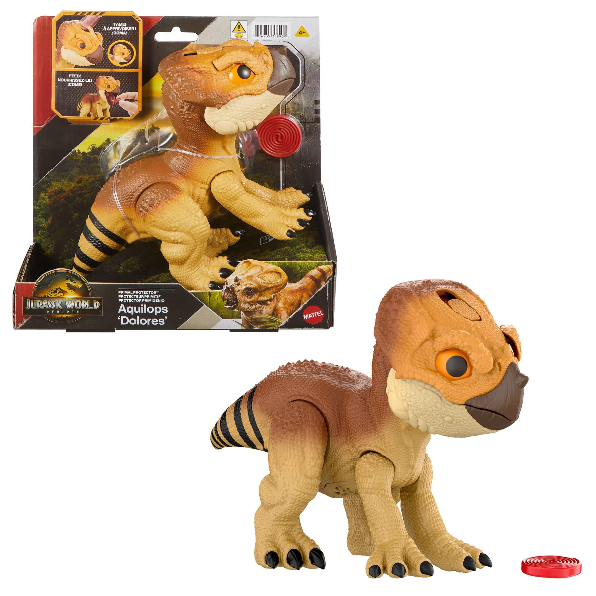 Jurassic World Rebirth Primal Protector Aquilops 'Dolores' Interactive Dinosaur Toy | Ages 4+