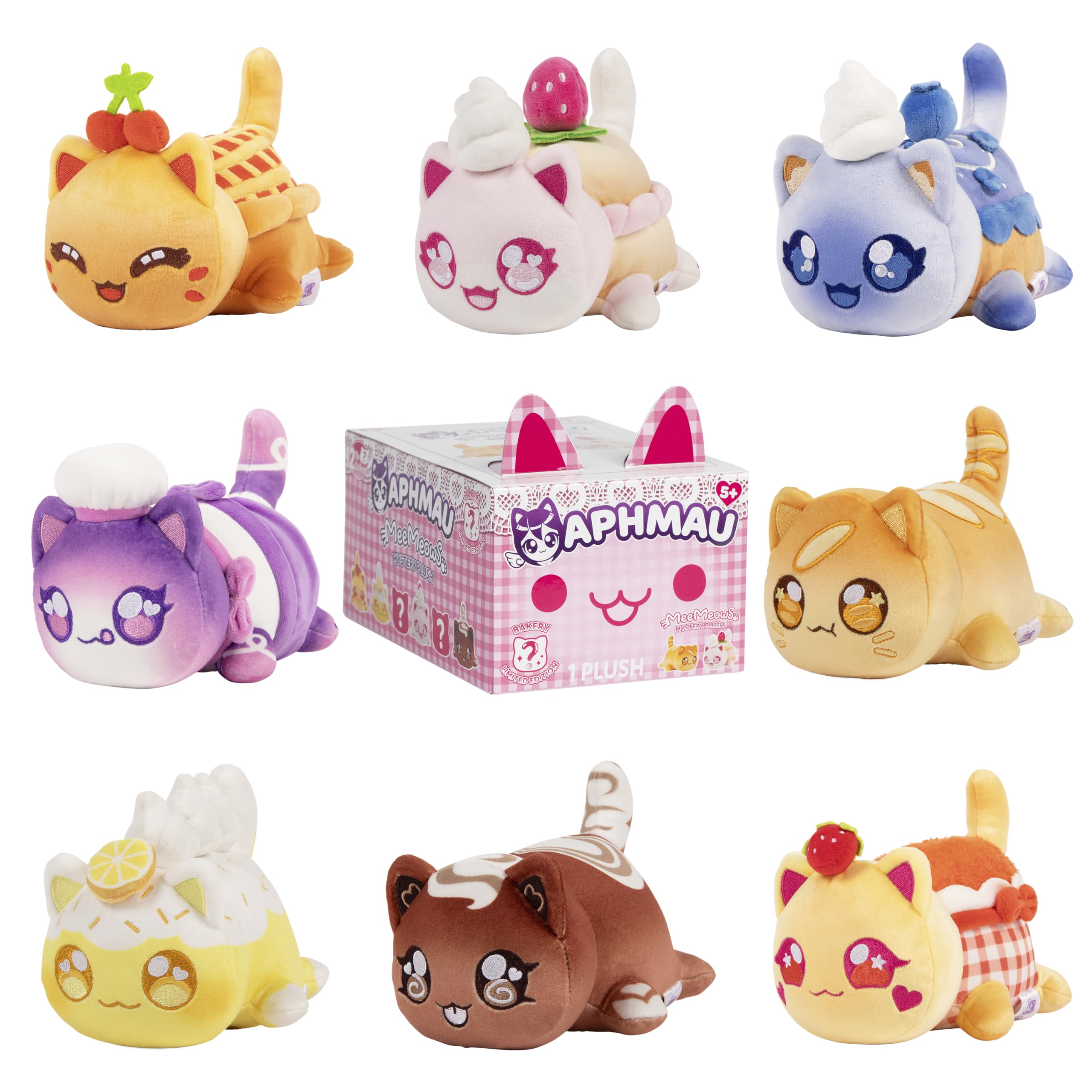 Aphmau MeeMeows Mystery Plush - Bakery Collection, 6-Inch Soft Cat Stuffed Toy