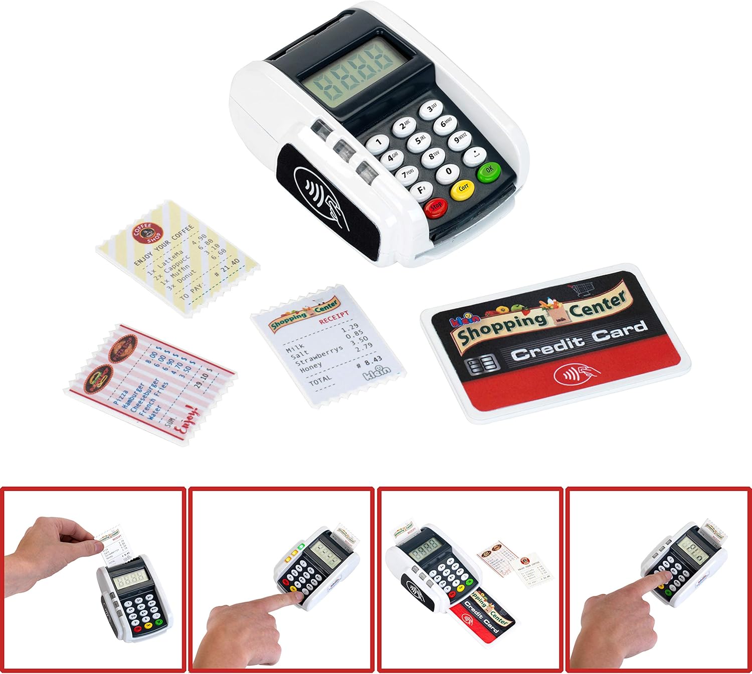 Theo Klein 9333 Pay Terminal with Light & Sound - Toy Cash Register Accessory 7