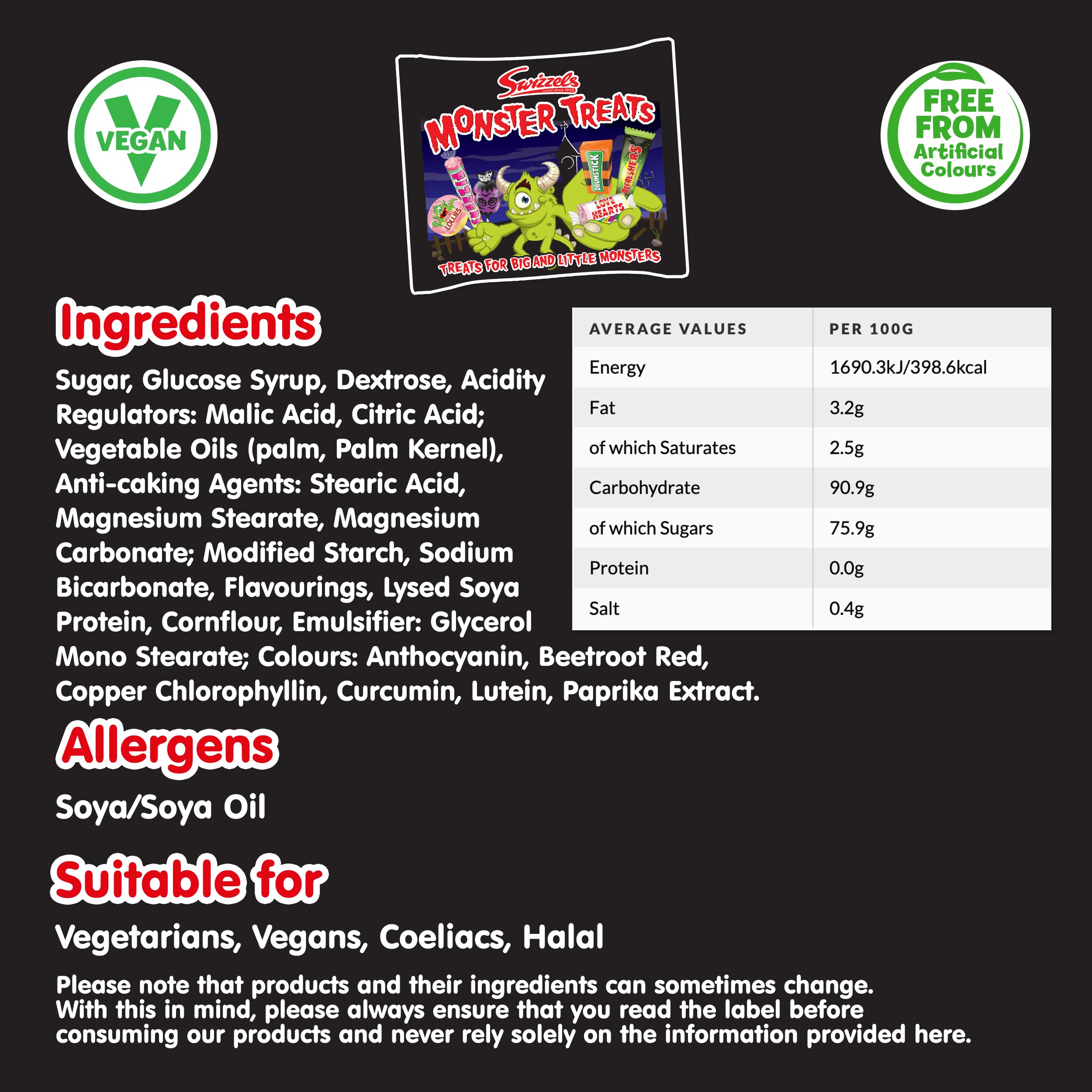 Swizzels Monster Treats Bag 440g - Perfect Halloween Sweets, Fun Swizzels C 3
