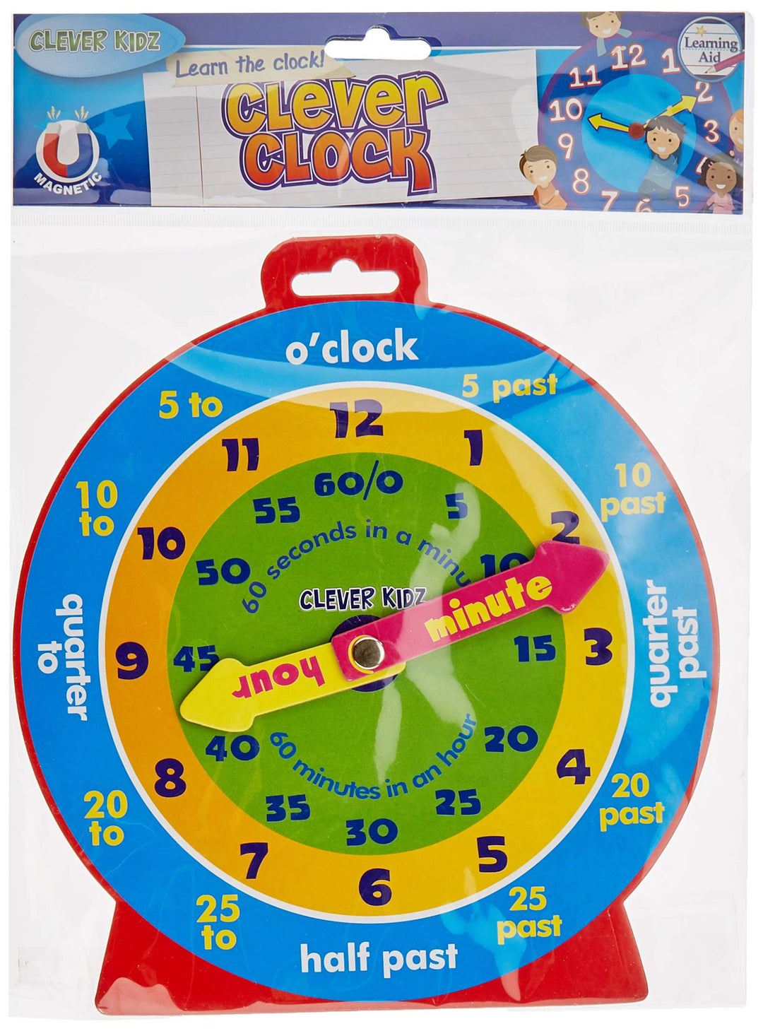 Premier Stationery Clever Kidz Magnetic Clever Clock - Educational Learning Toy for Kids