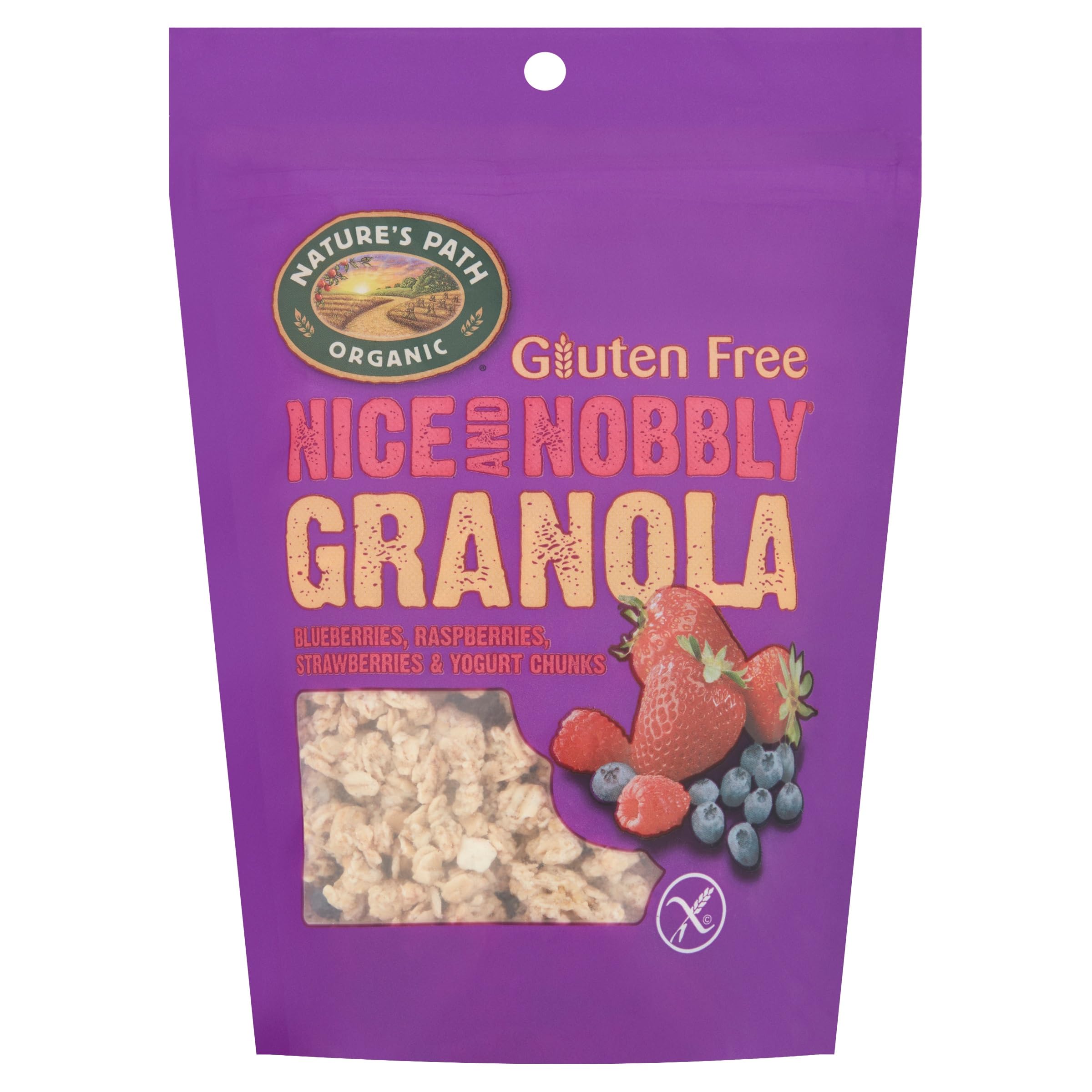 Nature's Path Organic Gluten Free Strawberry Raspberry Berry Granola - 300g Pouch, Pack of 5 1