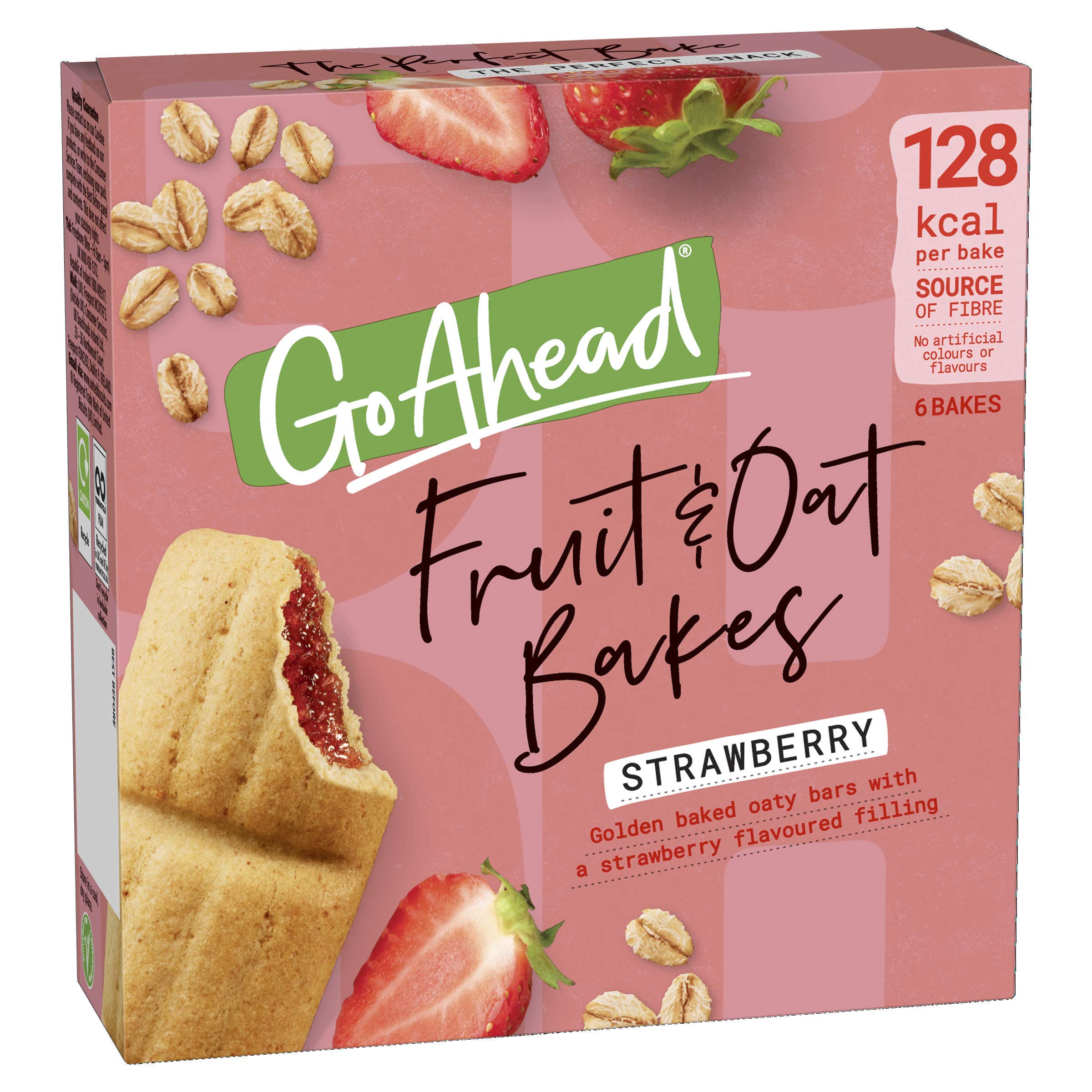 Go Ahead Fruit &amp; Oat Bakes Erdbeergeschmack – Packung mit 6 Riegeln (210 g)