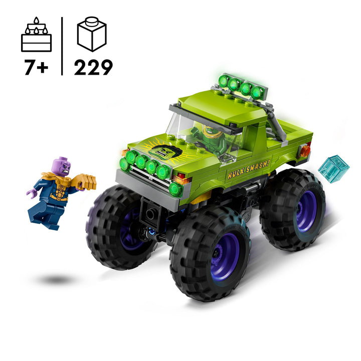 LEGO Marvel The Hulk Truck vs. Thanos - Super Hero Building Toy with Minifigures for Ages 7+