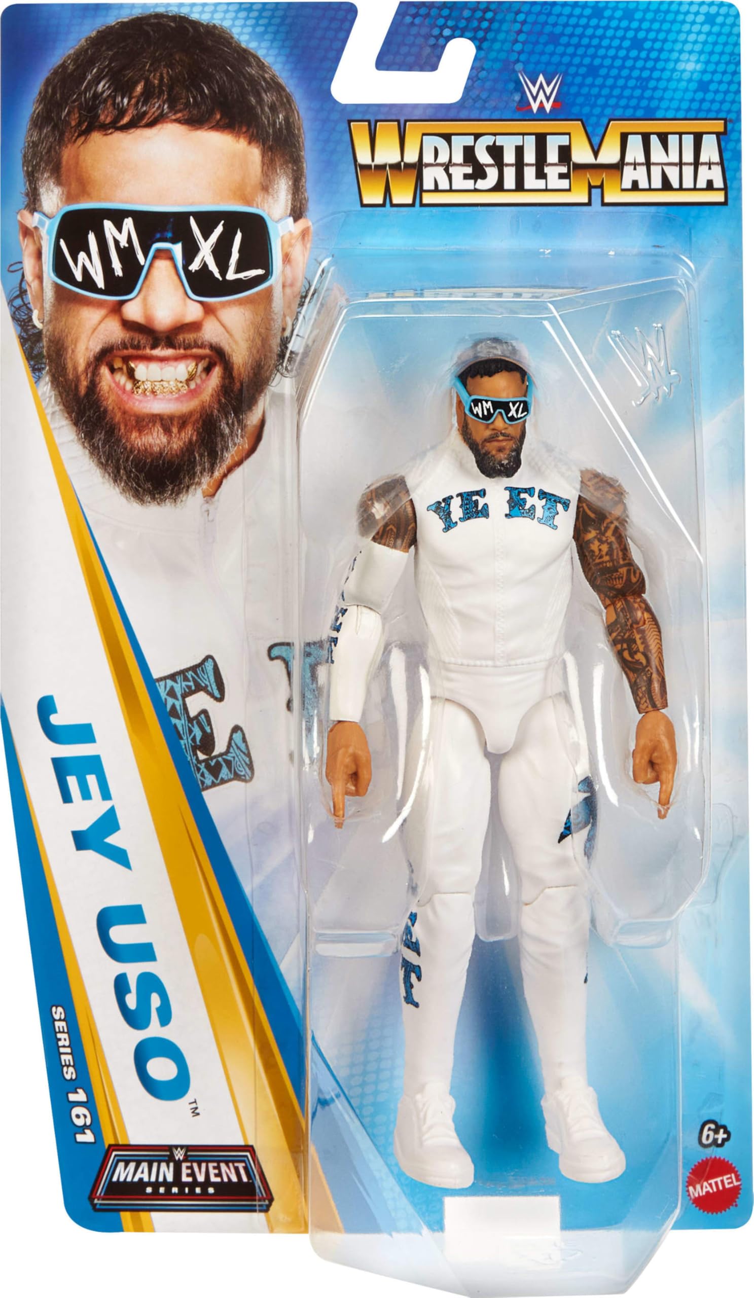 WWE Jey Uso Action Figure - Main Event Series #161 | 6-inch Scale | TrueFX Face 6