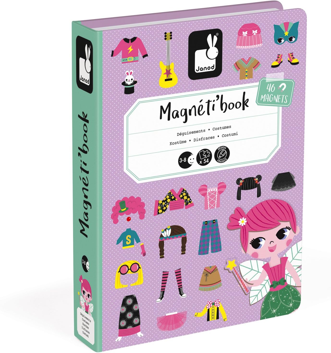 Janod Magneti'Book Costumes Magnetic Playset - Educational Fashion Game for Girls, Ages 3-8 11