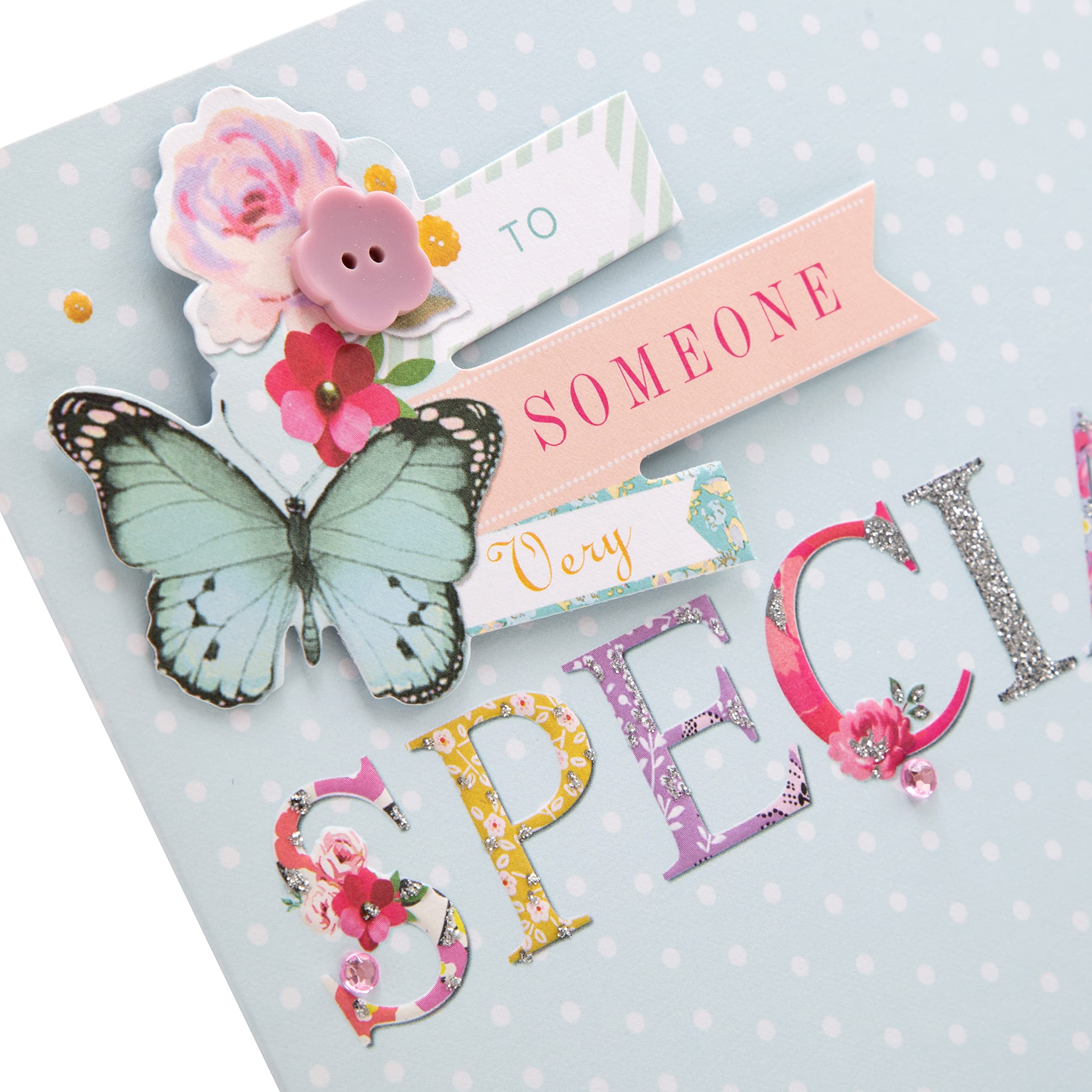 Hallmark Birthday Card for Someone Special - Butterfly & Florals Design | 16cm Square 5