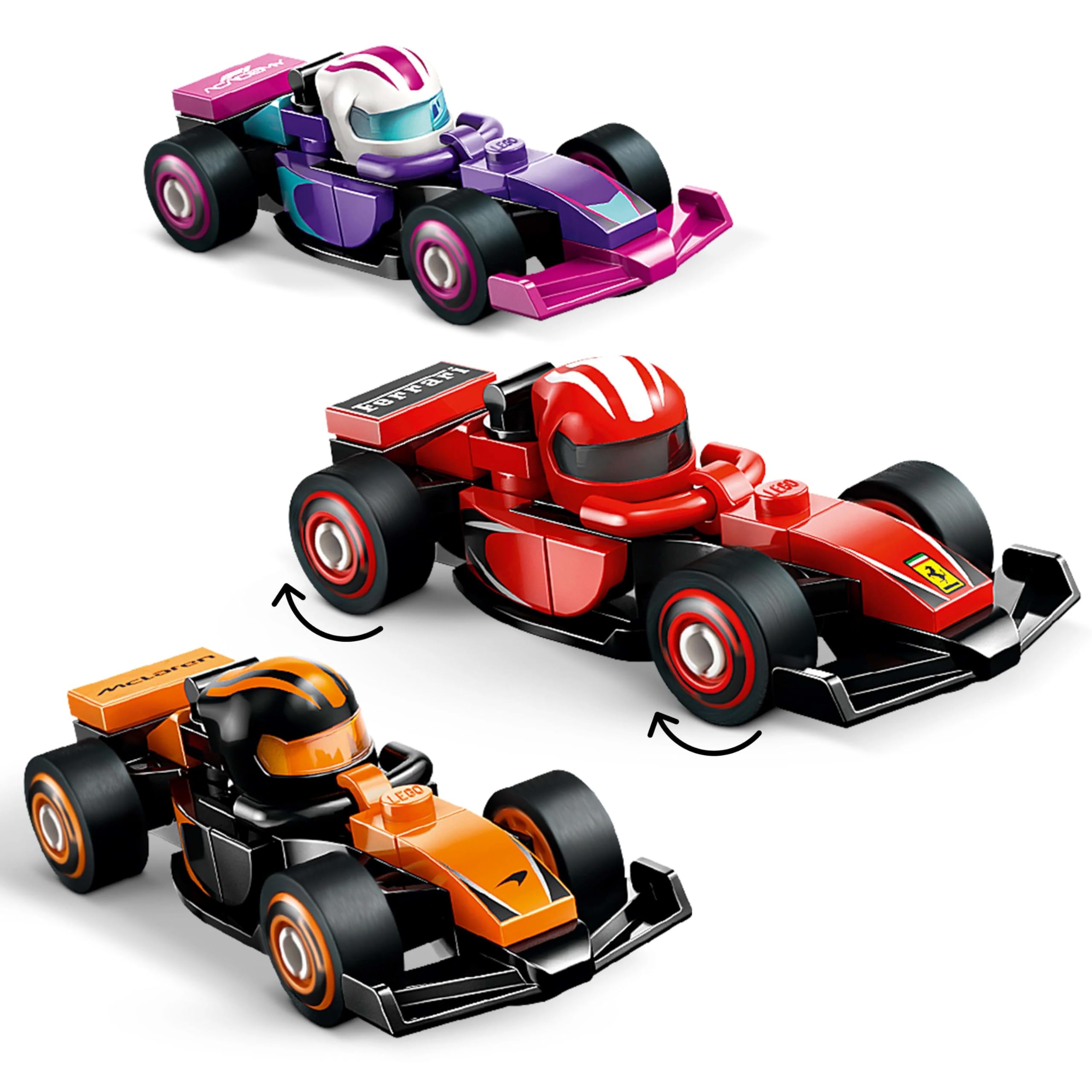 LEGO F1 Collectible Race Cars - 1 of 12 Mini Buildable Models with Moving Wheels for Kids 6+ 7
