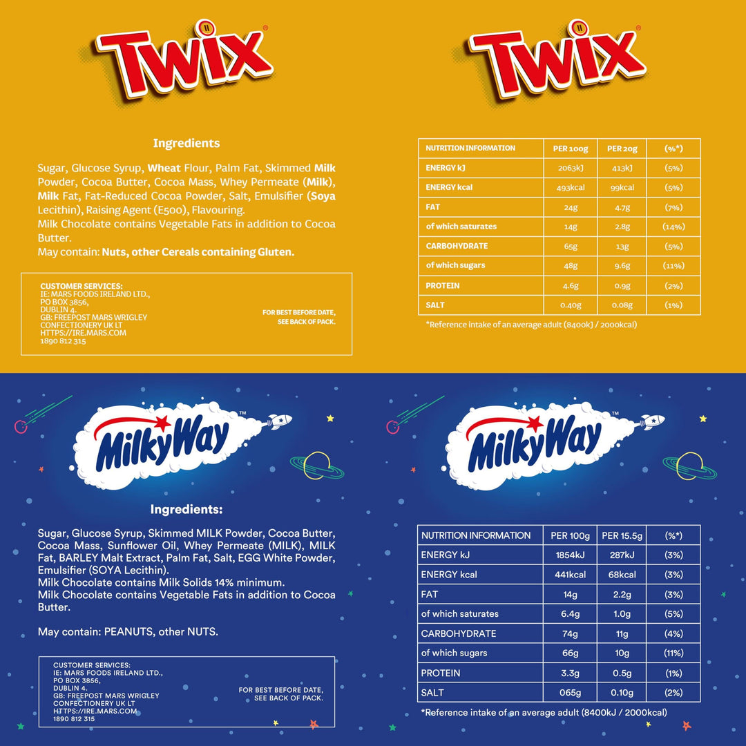 Mars Family Favourites Mixed Bulk Chocolate Multipack 358g - 20 Fun Size Bars & Bags