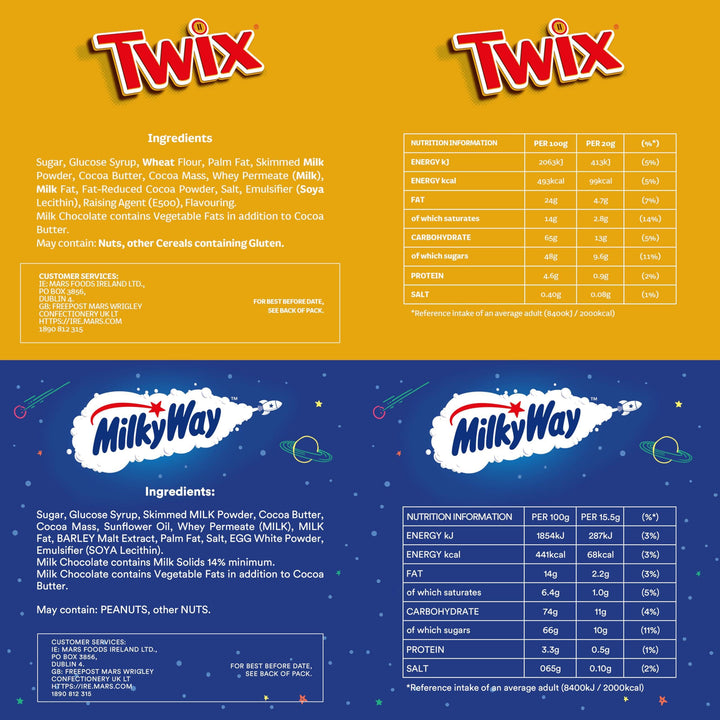Mars Family Favourites Mixed Bulk Chocolate Multipack 358g - 20 Fun Size Bars & Bags