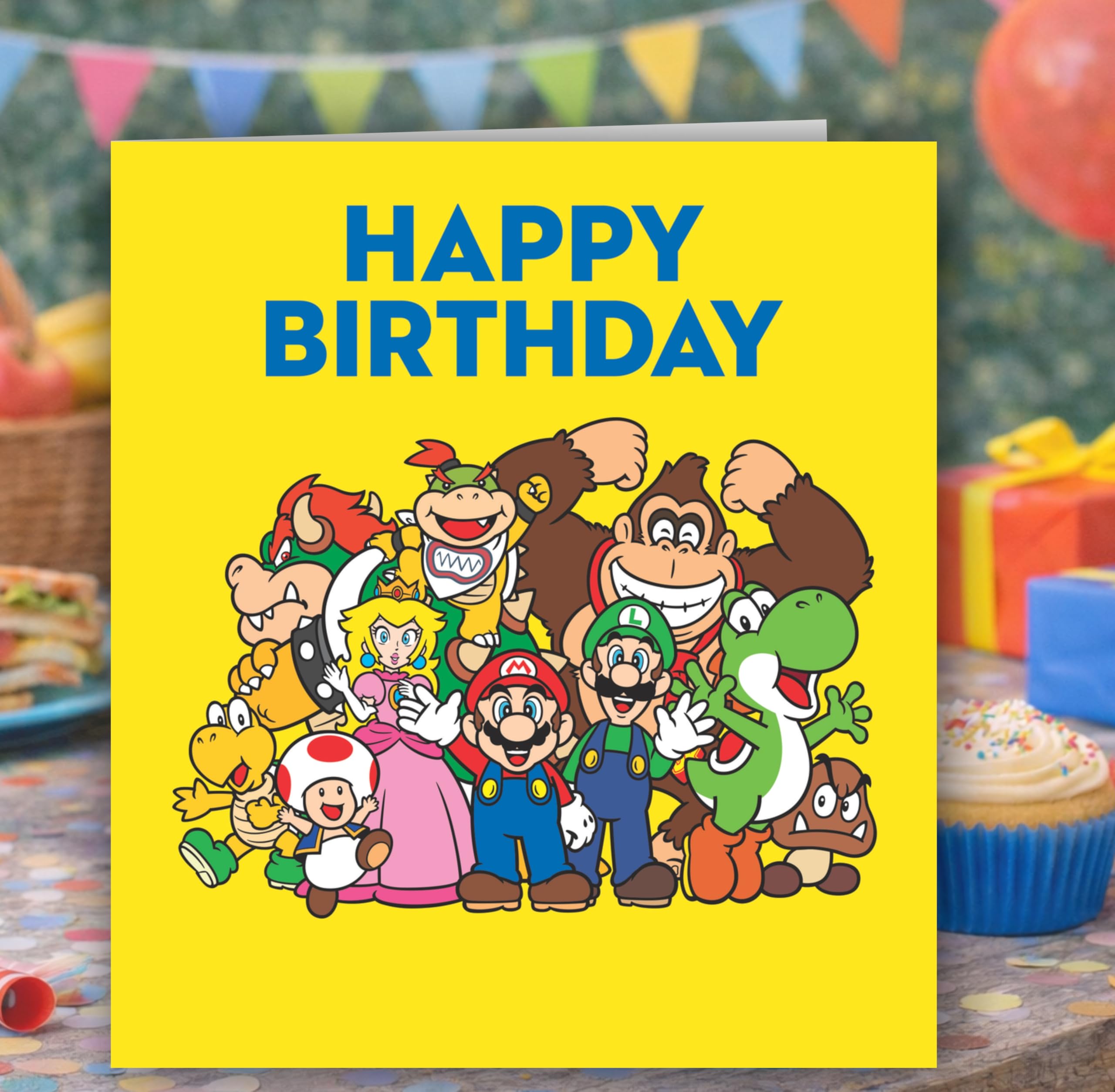 Danilo Promotions LTD Super Mario Birthday Greeting Card | Features Mario, Luigi, Peach | Standard Size