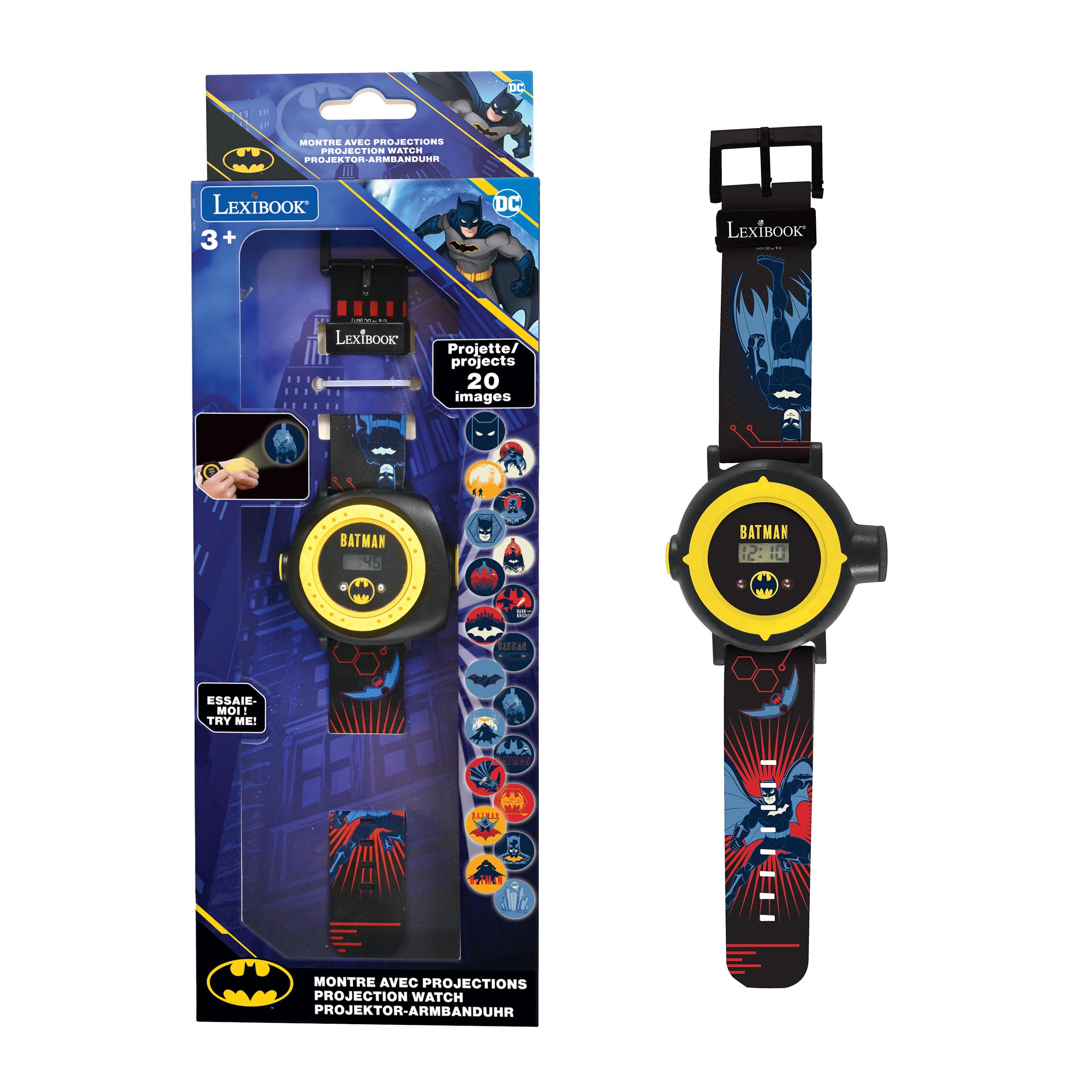 LEXIBOOK Batman Digital Projection Watch for Children Age 3+ | Projects 20 Images | Black/Yellow 3